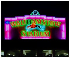 Walthamstow Stadium at Night, London - British Sign Color Photography