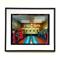 Washeteria Looking In, London - Vintage Interior Color Photograph Framed