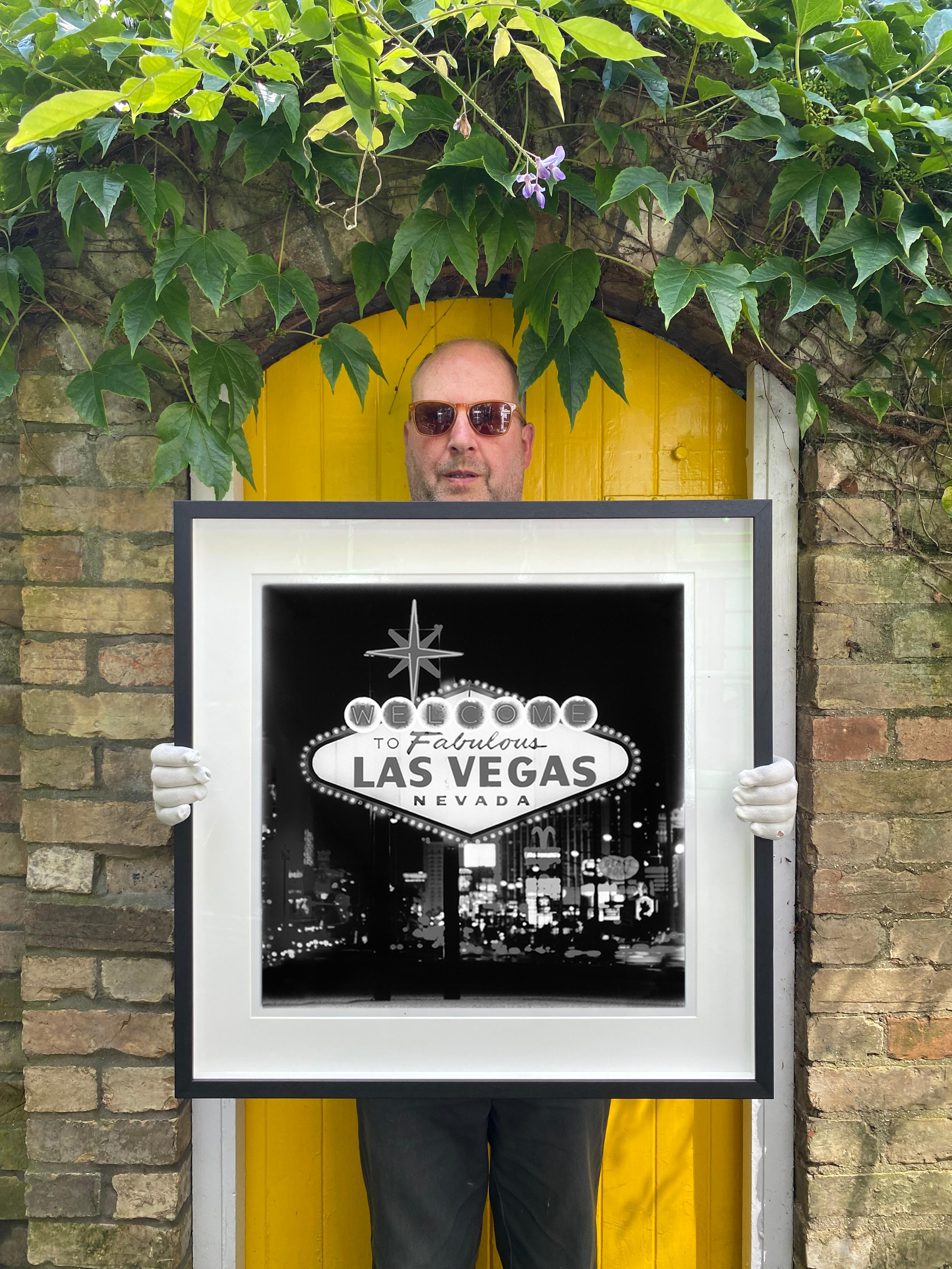 Welcome, Las Vegas - American Black and White Square Photography For Sale 2