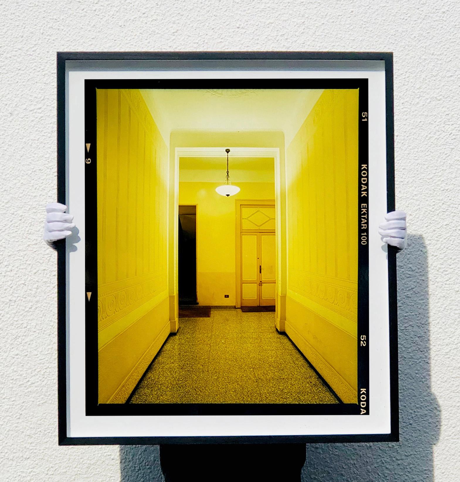 Yellow Corridor (Day), Milan - Architectural Interiors Color Photography For Sale 2
