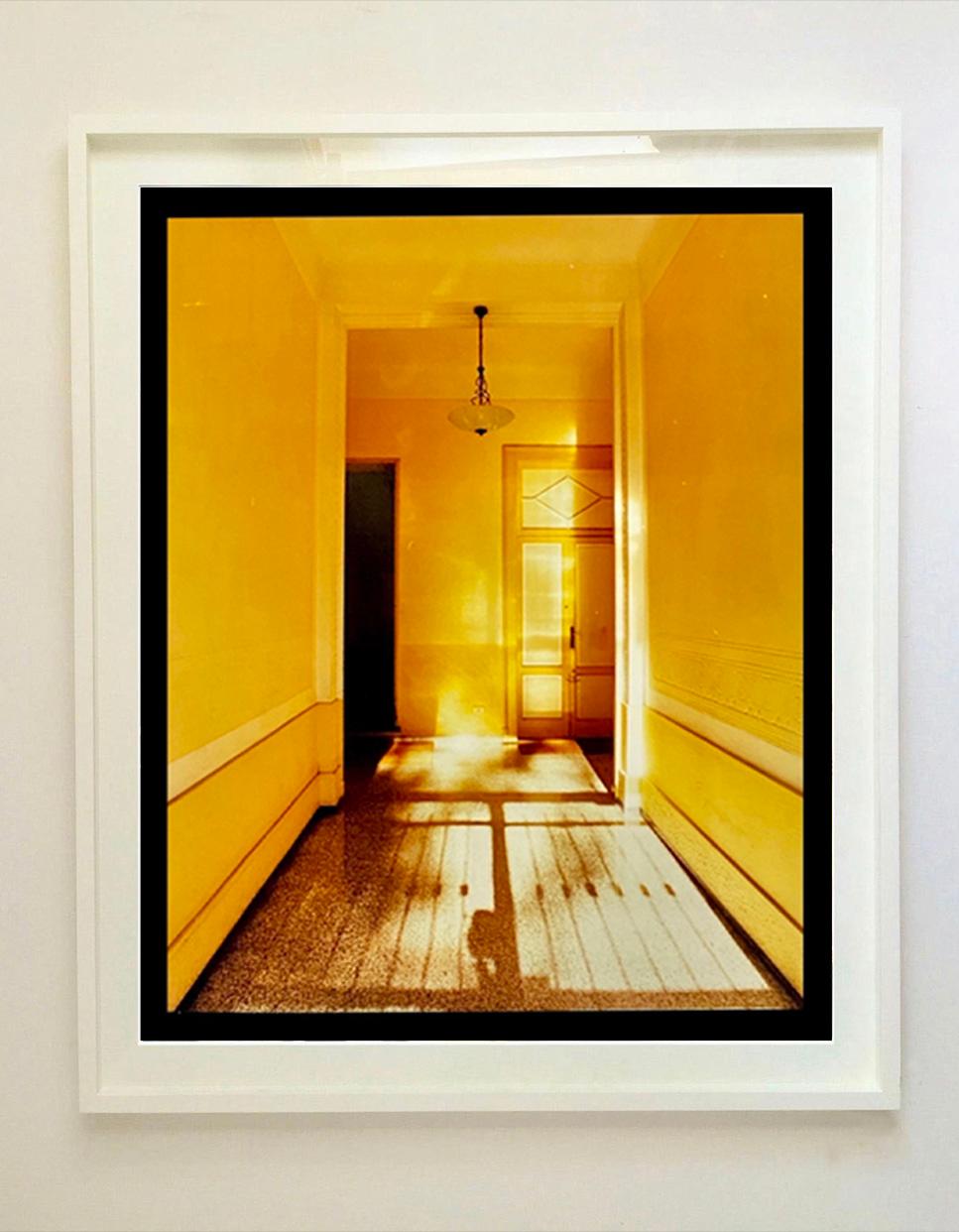 Yellow Corridor (Day), Milan - Italian architectural color photography - Contemporary Photograph by Richard Heeps