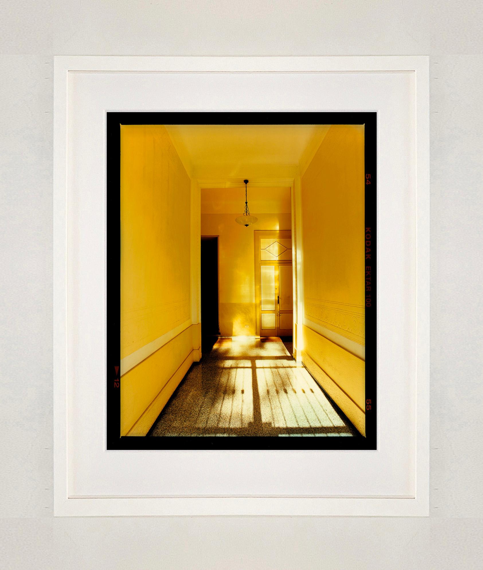 Yellow Corridor (Day), Milan - Italian architectural color photography - Contemporary Photograph by Richard Heeps