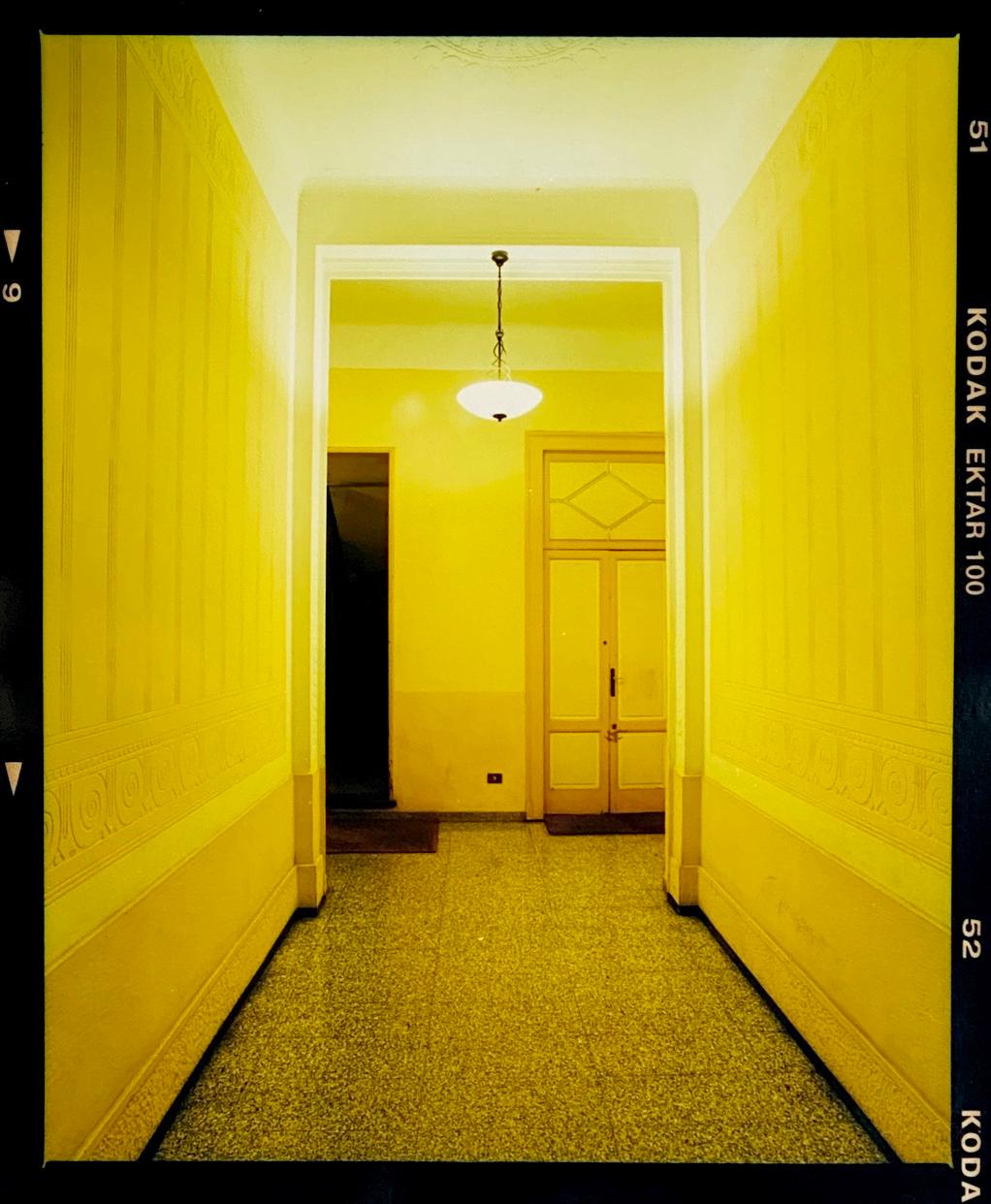 Yellow Corridor (Night), Milan - Italian architectural color photography