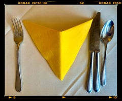 Yellow Napkin and Pepper and Vinegar and Salt - Interior Still Life Color Photos
