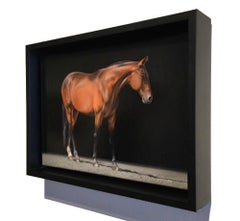 Photorealist brown horse, "Koufax", Inspired by George Stubbs