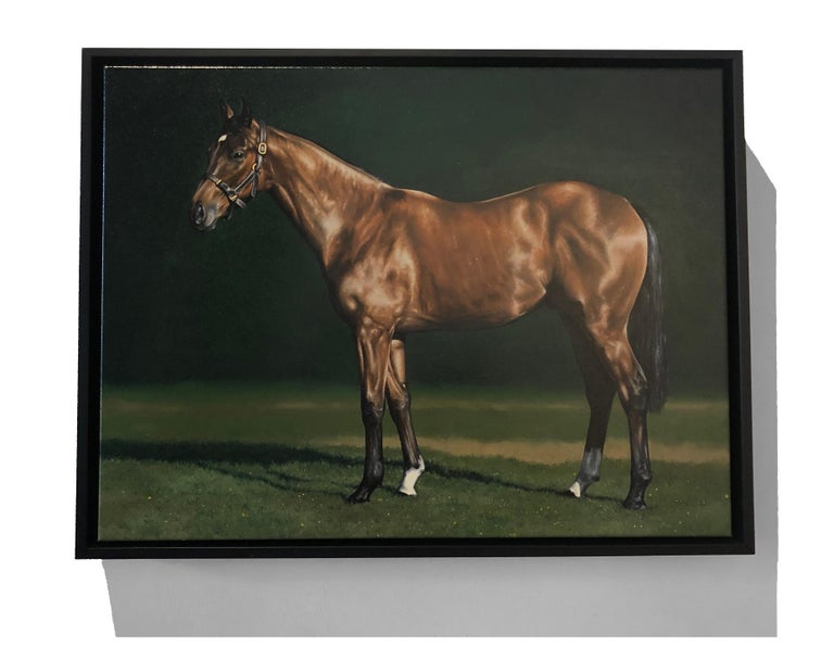 Richard Heisler Photorealist equestrian painting, "Bay" Inspired by