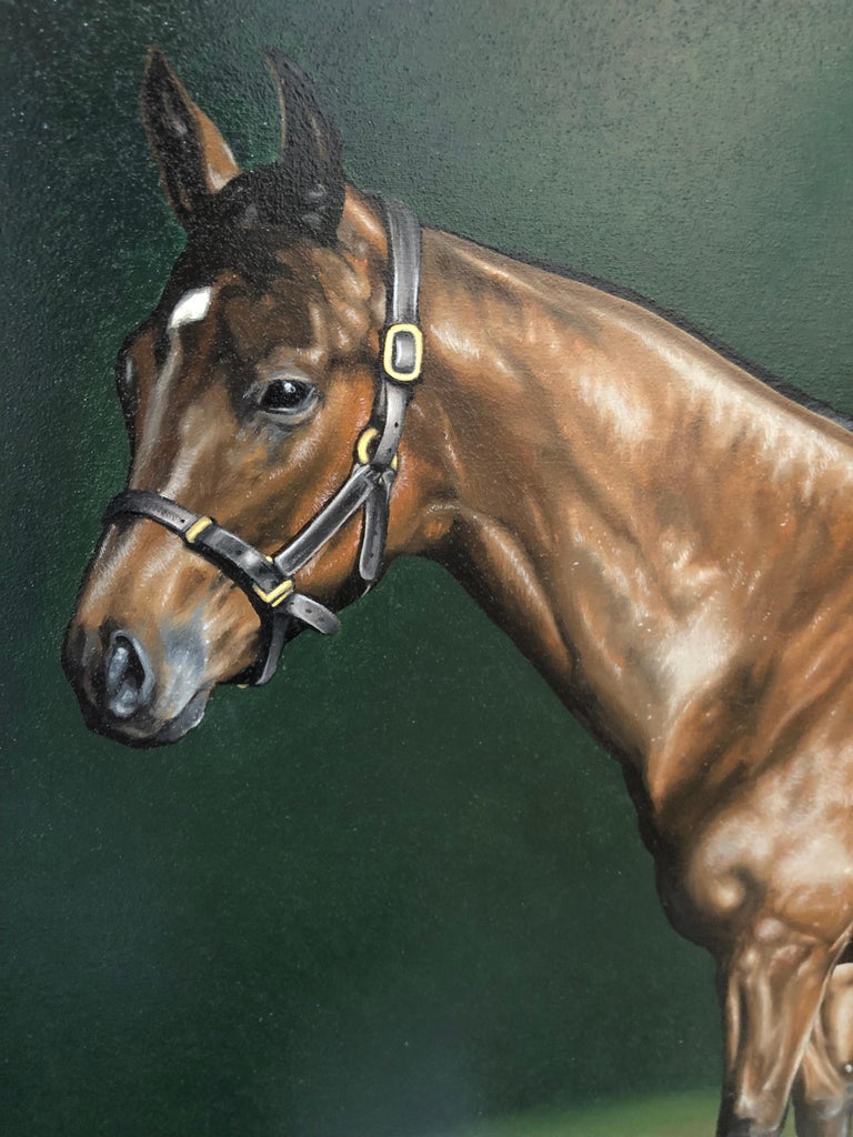 Richard Heisler Photorealist equestrian painting, "Bay" Inspired by