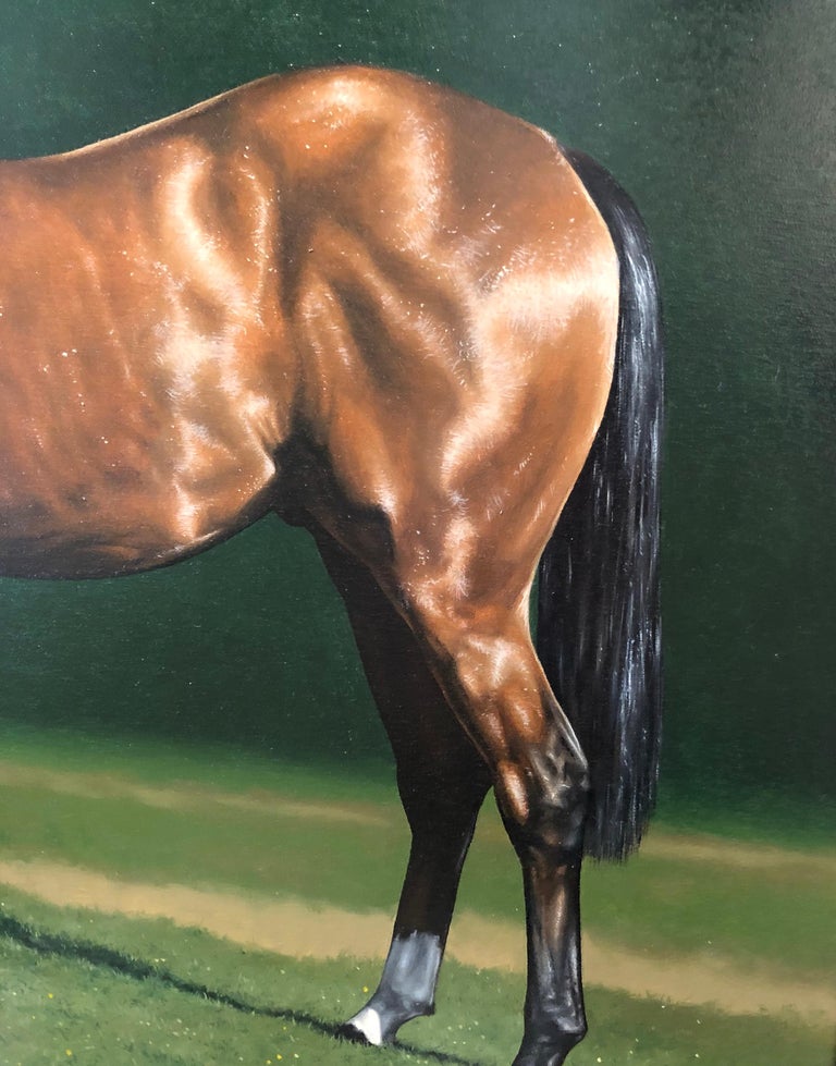 Richard Heisler Photorealist equestrian painting, "Bay" Inspired by