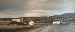 Photorealist farm painting “Somewhere Near Woodhull, NY"