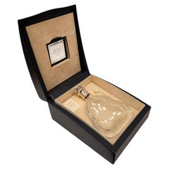Richard Henessy Baccarat cognac decanter. worked glass, silver stopper, box