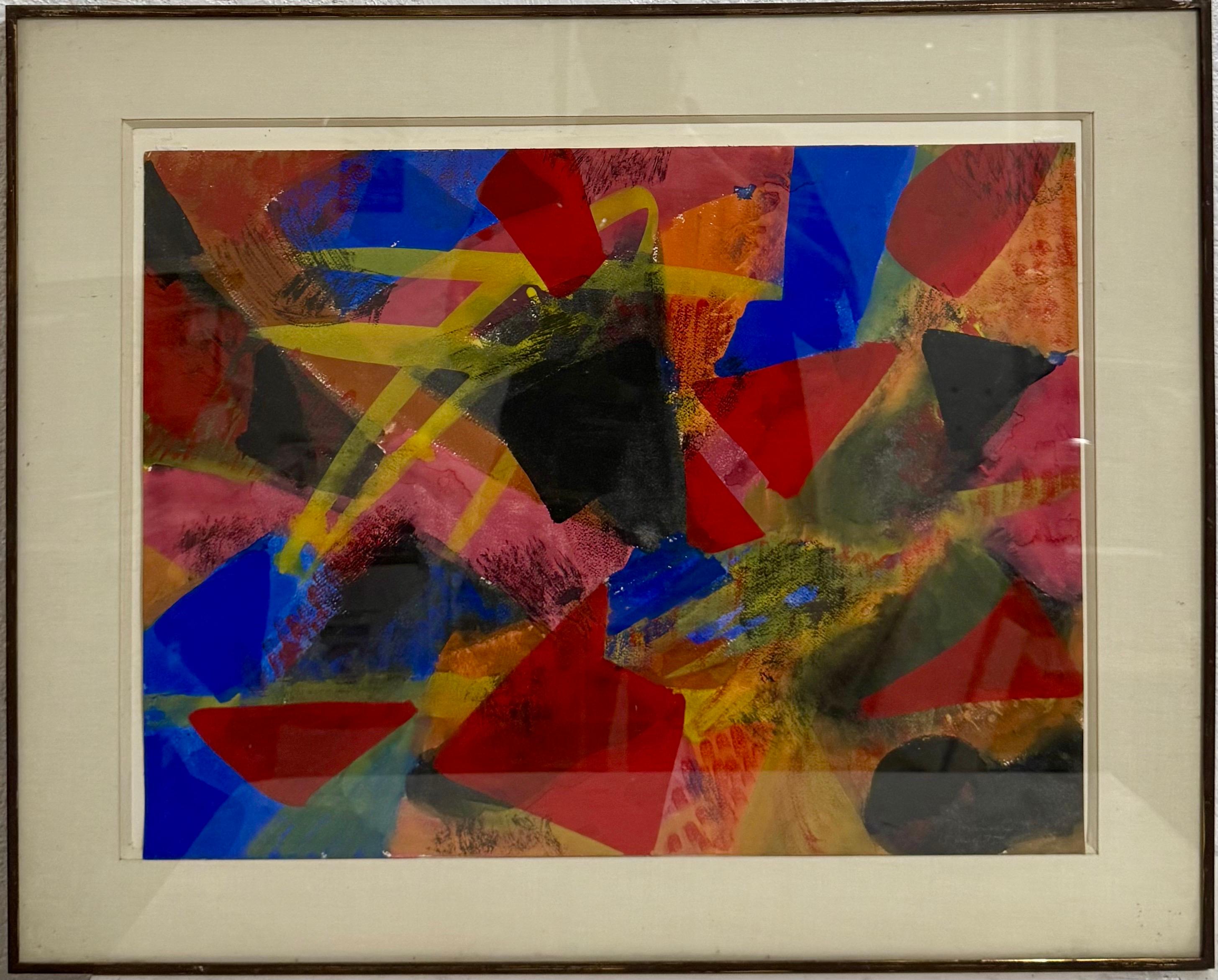 Richard Hennessy 1974 Colorful Vibrant Abstract Geometric Painting Modernist Art For Sale 3