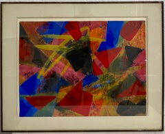 Richard Hennessy 1974 Colorful Vibrant Abstract Geometric Painting Modernist Art