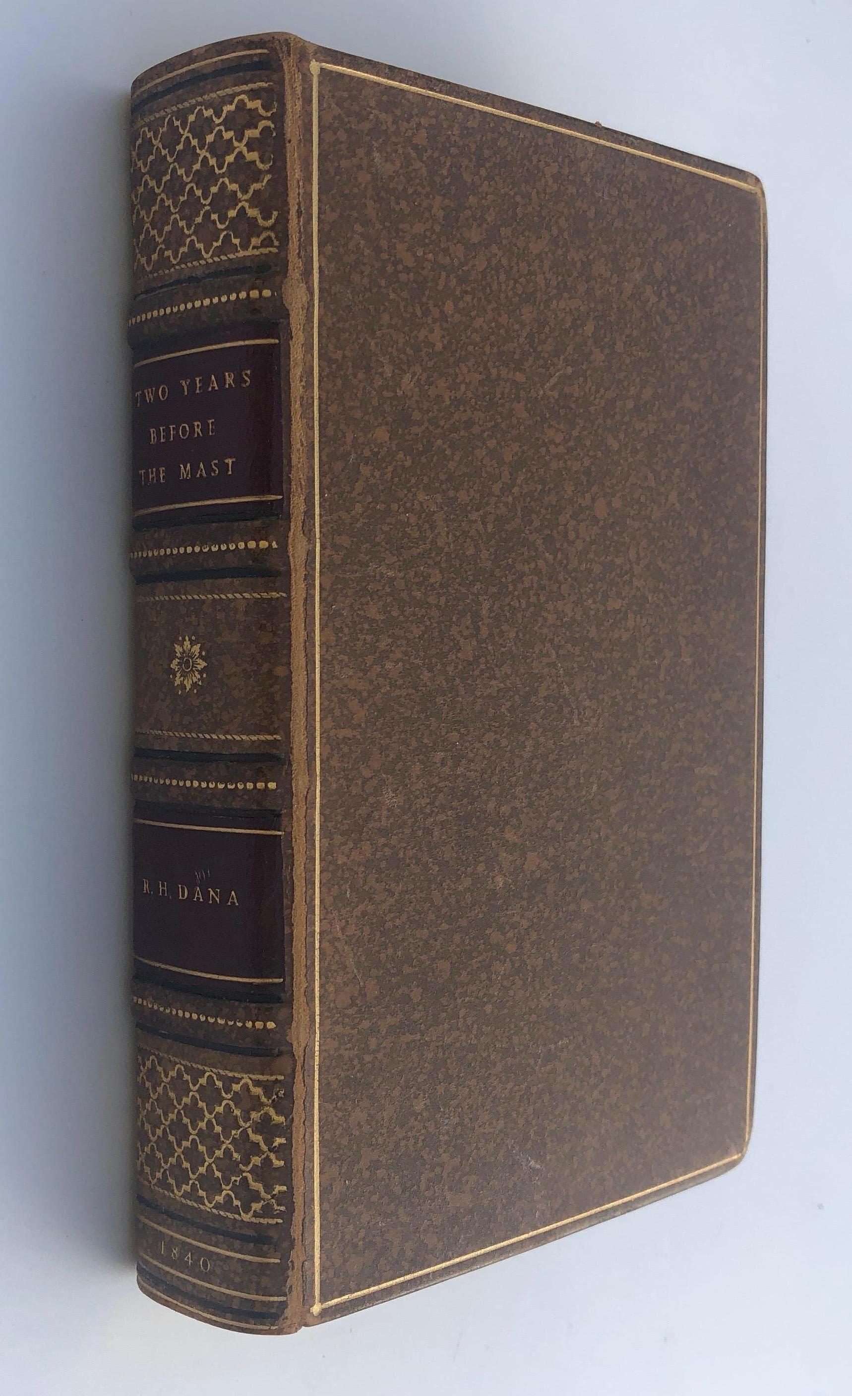 Richard Henry Dana - Two Years Before the Mast. A Personal Narrative of Life at Sea.
First Edition, Harper & Brothers N.Y. 1840.

A very important classic of American literature. The book records Dana's visit aboard the brig The Pilgrim to