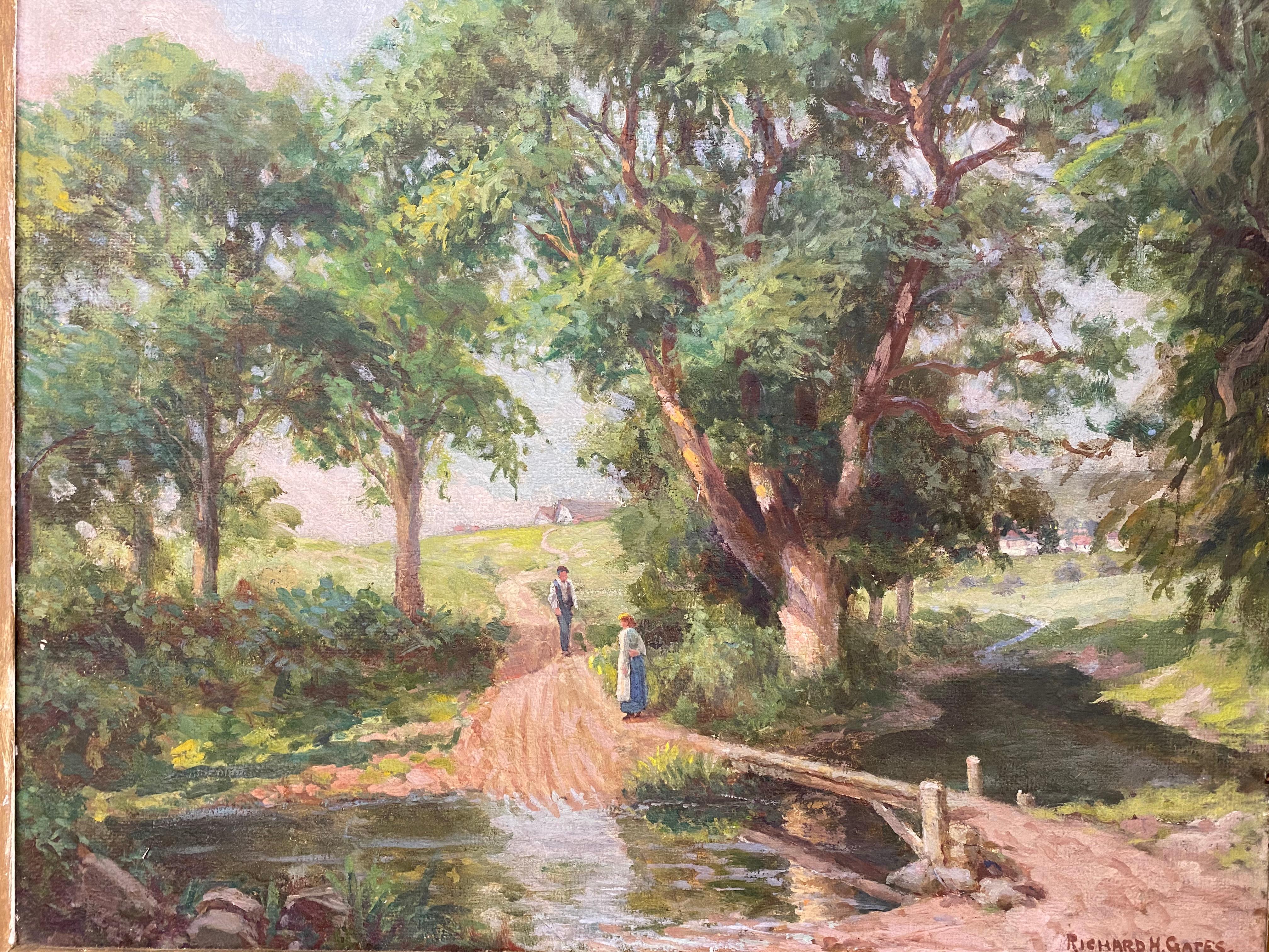 Hand-Painted Richard Henry Gates Landscape Painting