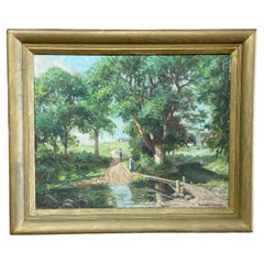 Antique Richard Henry Gates Landscape Painting