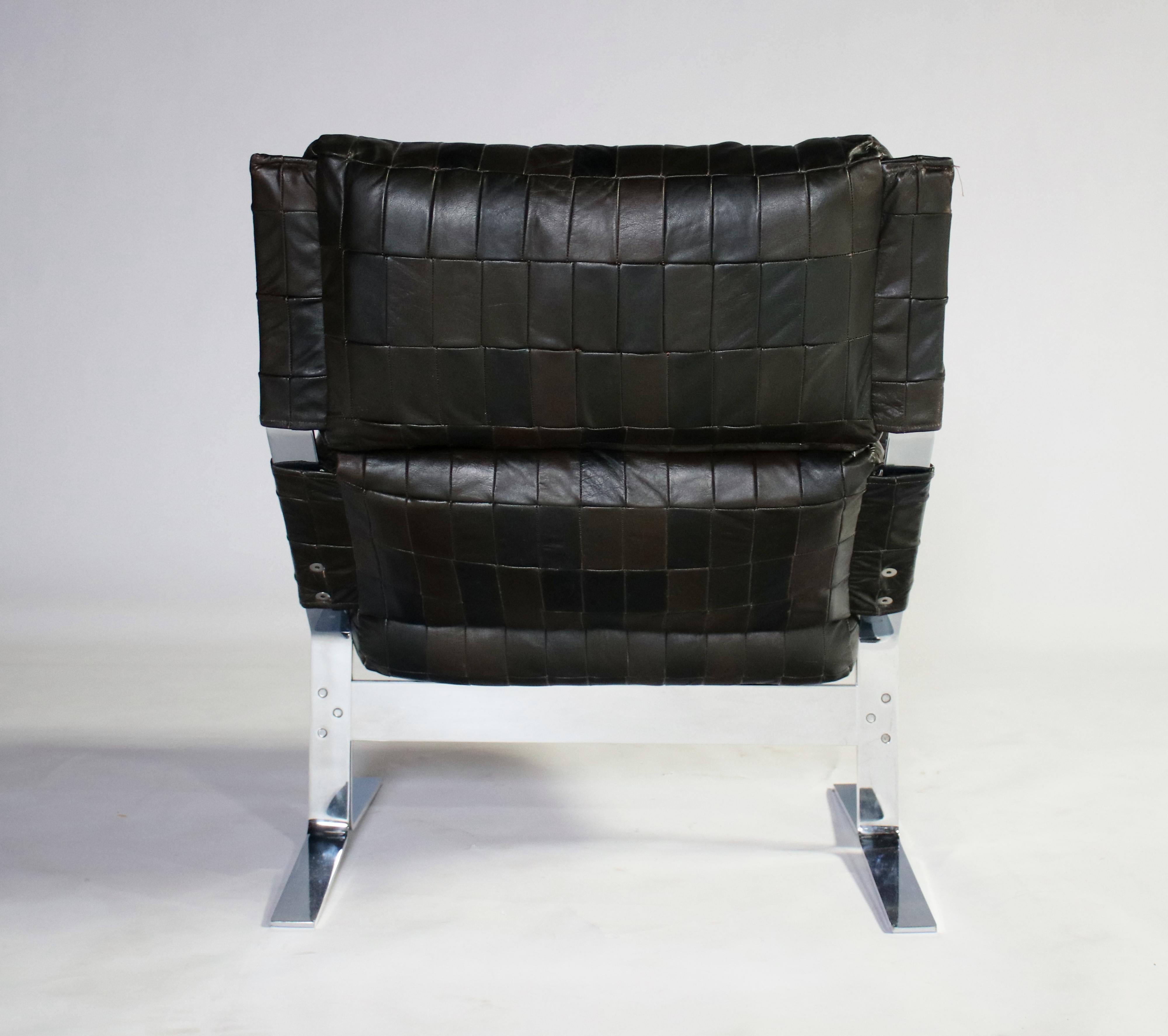 Steel Richard Hersberger For Saporiti Lounge Chair and Ottoman