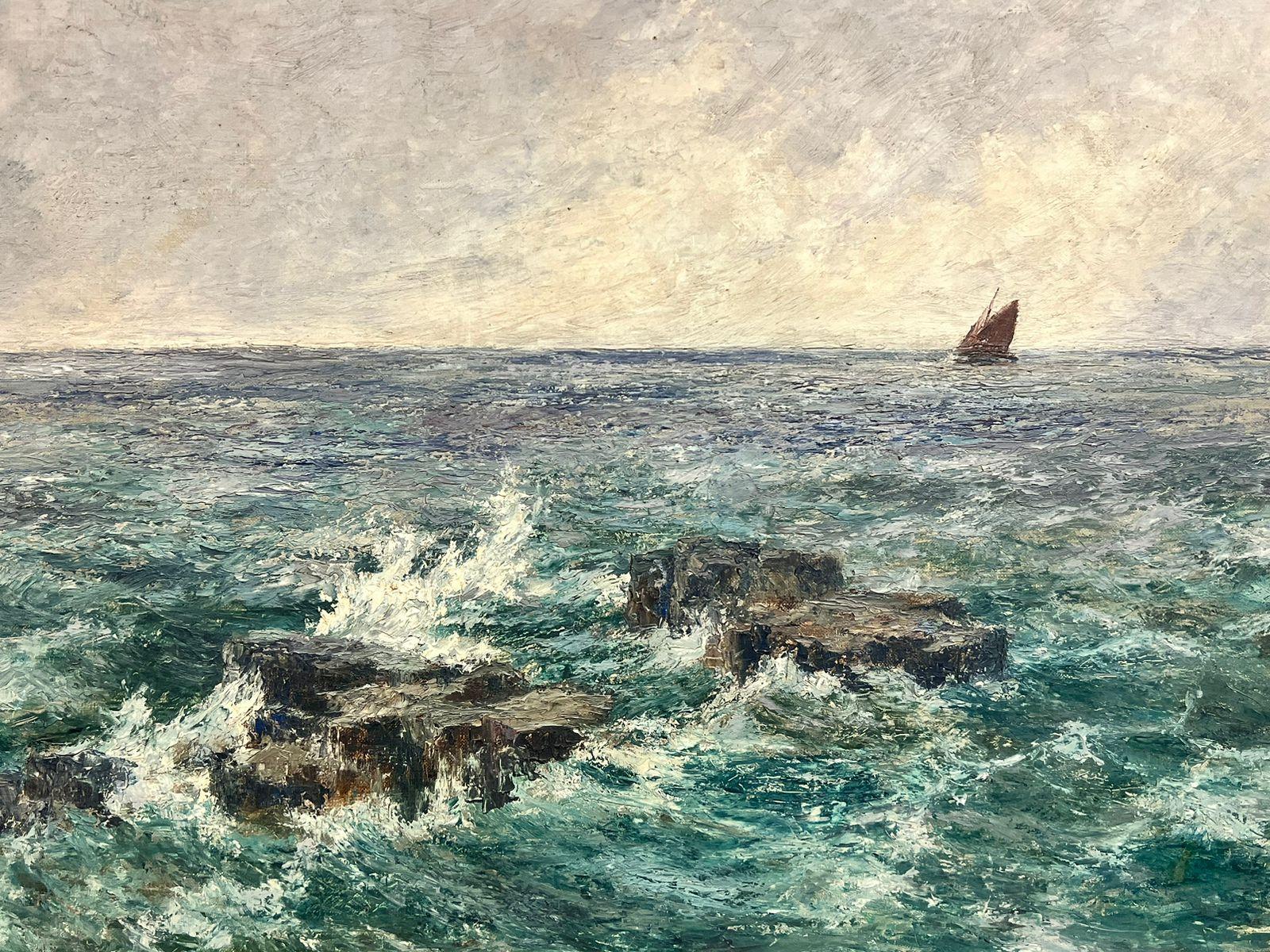 Ship at Sea
RICHARD HESKETH (1867-1919) 
oil on canvas, framed
signed and dated 1902
framed: 24 x 32 inches
canvas: 20 x 28 inches

provenance:
The painting is in very good and presentable condition.
