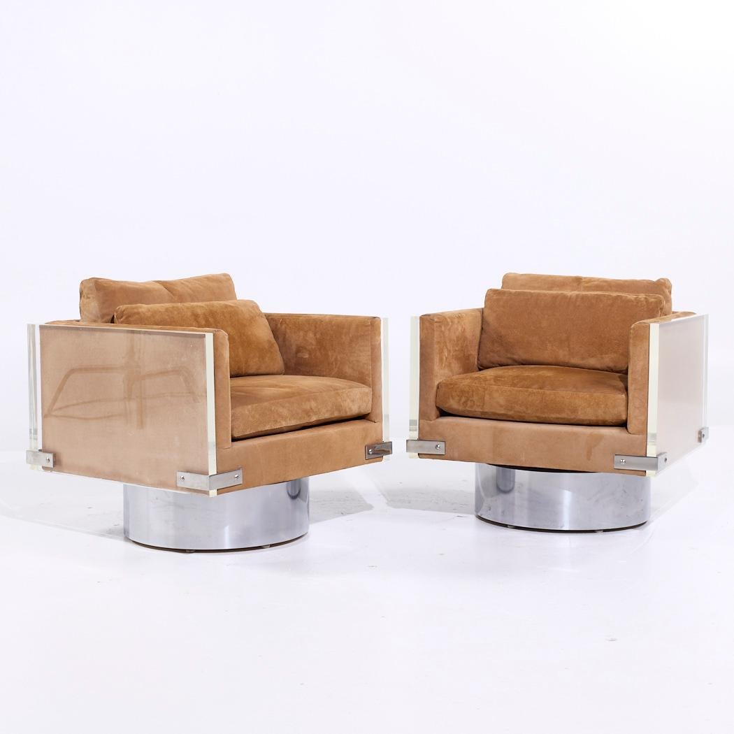 Richard Himmel Mid Century Lucite Swivel Lounge Chairs - Pair

Chaque chaise mesure : 28 de large x 28 de profond x 28 de haut, avec une hauteur d'assise de 17 et une hauteur d'accoudoir de 23,75 pouces.

Nous prenons nos photos dans un studio à