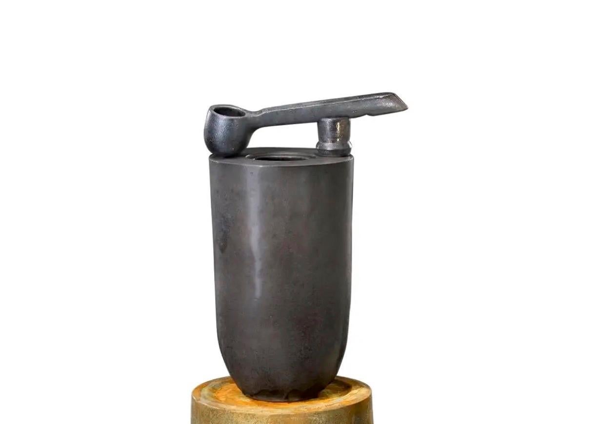 Richard Hirsch Black Glazed Ceramic Crucible Sculpture #4, 2009 In Excellent Condition For Sale In New York, NY