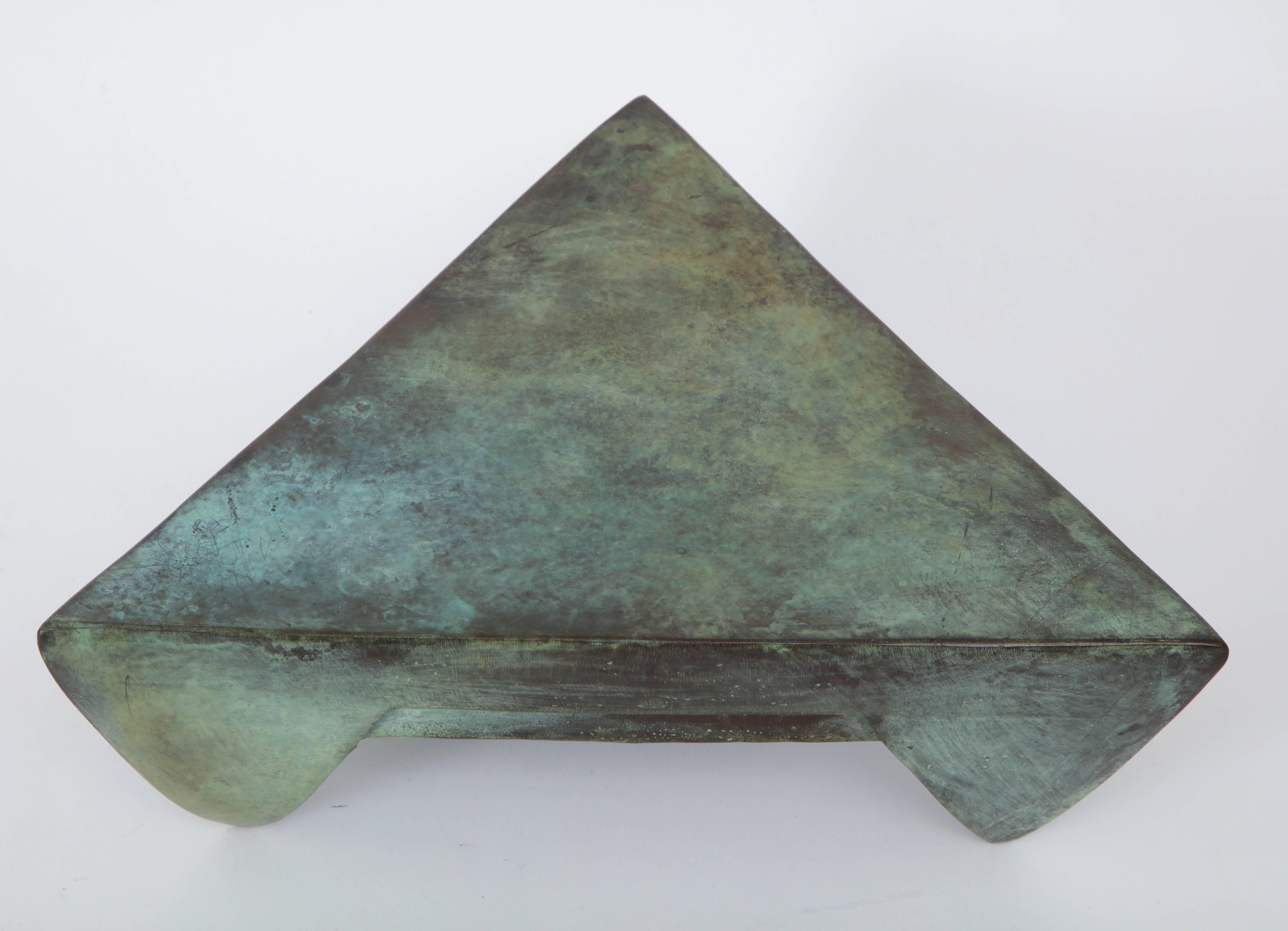Richard Hirsch Bronze Tripod Vessel and Stand #1B Sculpture, 1991 For Sale 1