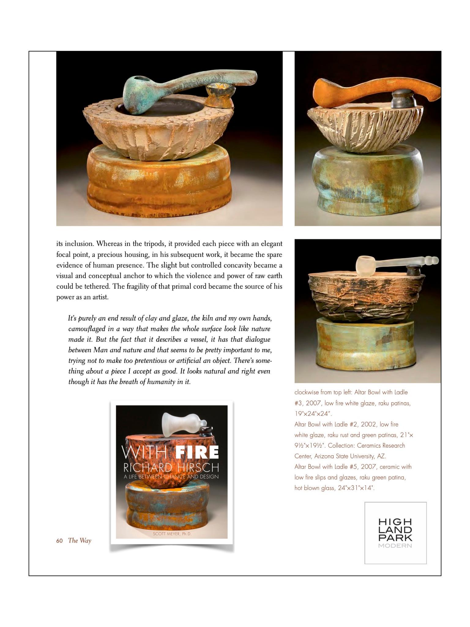 Richard Hirsch Ceramic Altar Bowl with Blown Glass Ladle #5, 2007 For Sale 2