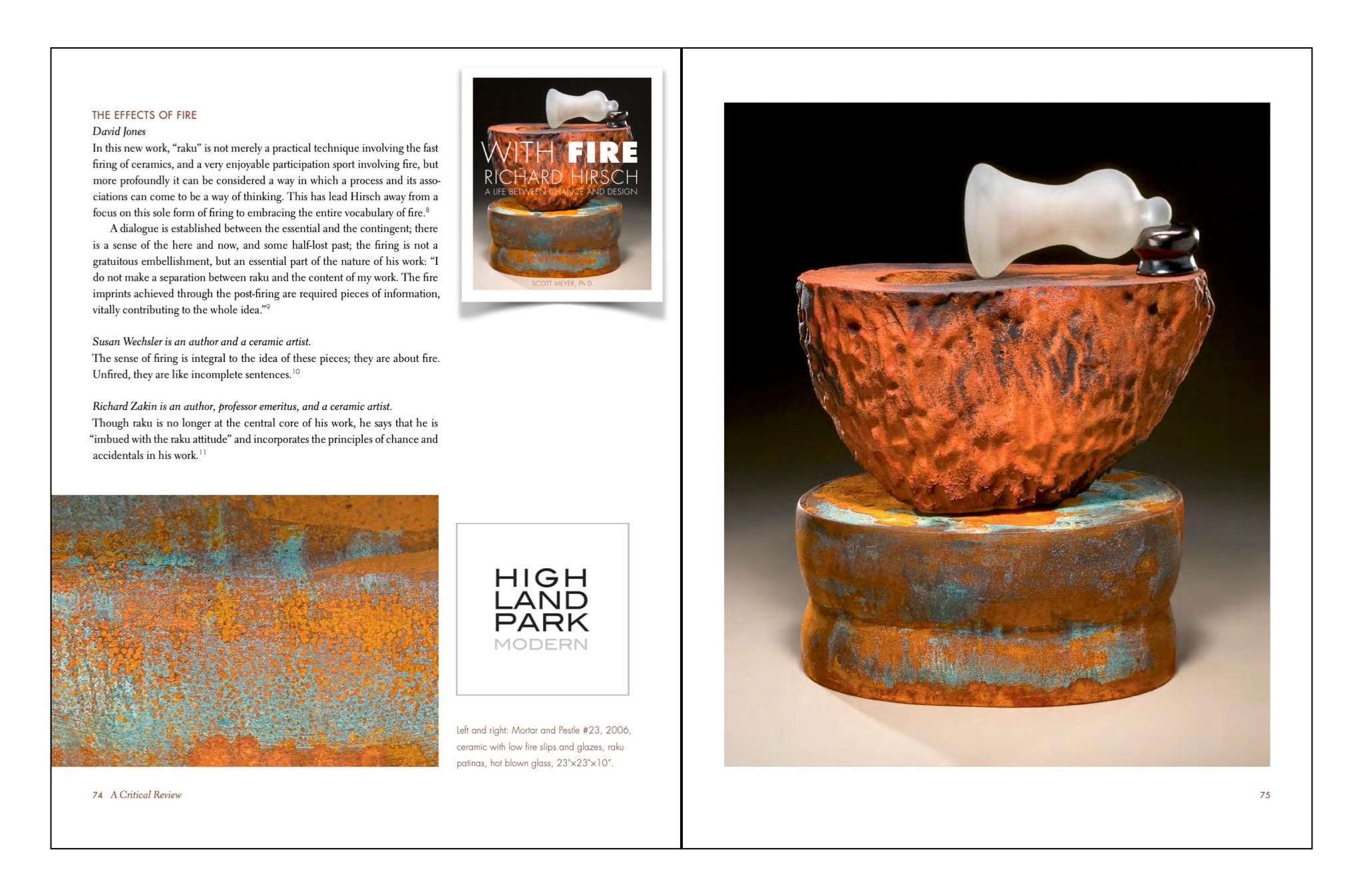 Richard Hirsch Ceramic Mortar and Blown Glass Pestle Sculpture #23, 2006 For Sale 2