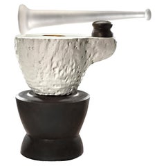 Richard Hirsch Ceramic Mortar and Glass Pestle Sculpture #2, 2020