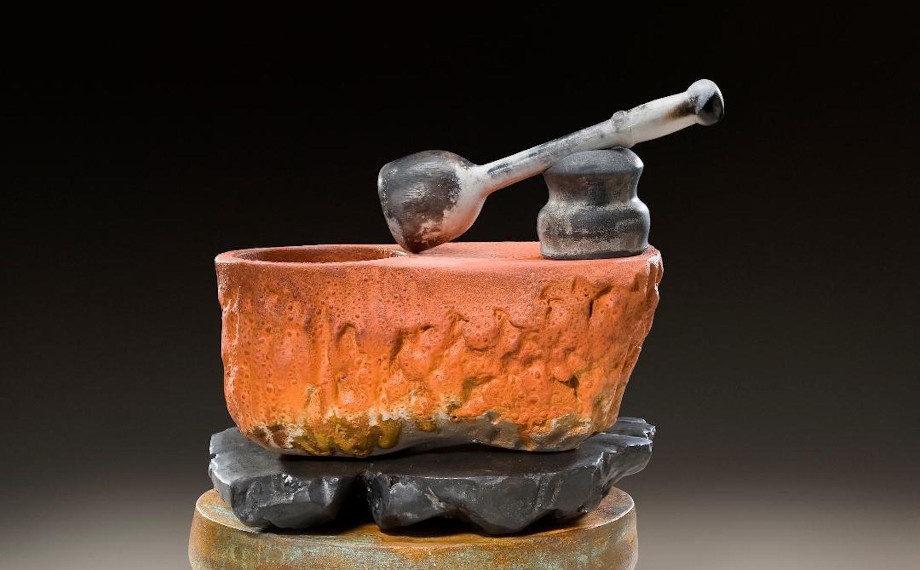 Modern Richard Hirsch Ceramic Mortar and Pestle Sculpture, 2010 For Sale