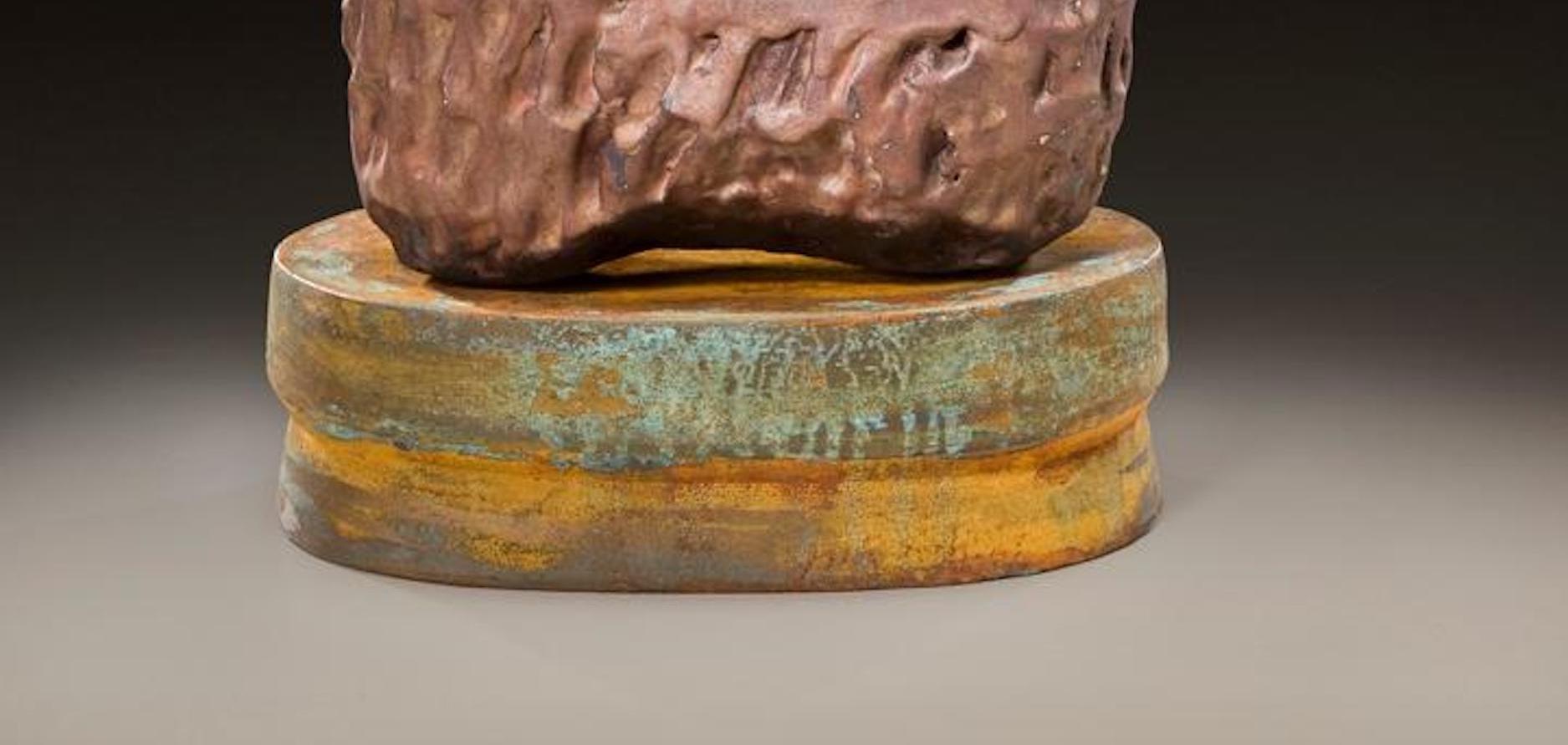 Glazed Richard Hirsch Ceramic Mortar and Pestle Sculpture #30, 2009 For Sale