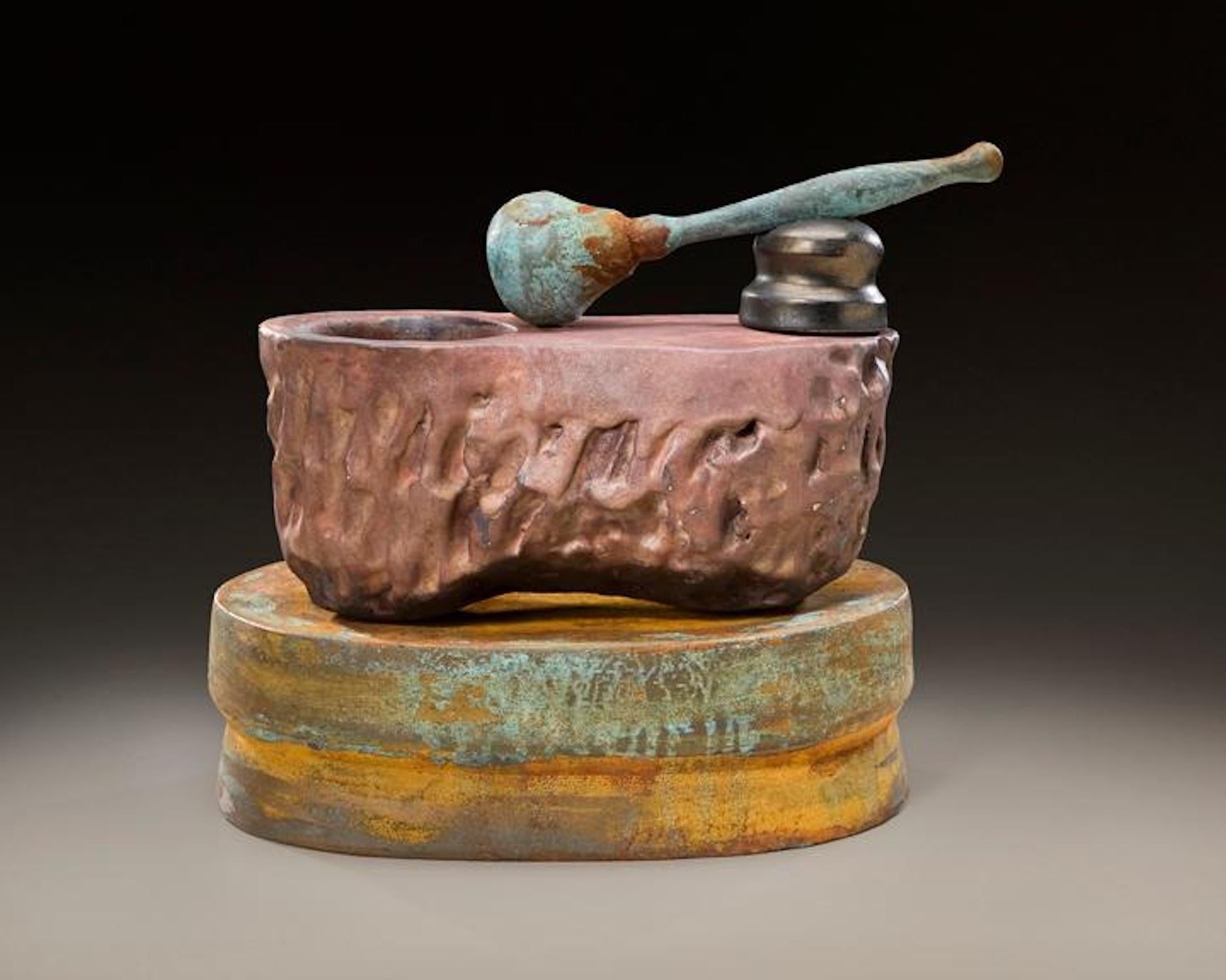 Richard Hirsch Ceramic Mortar and Pestle Sculpture #30, 2009 In Excellent Condition For Sale In New York, NY