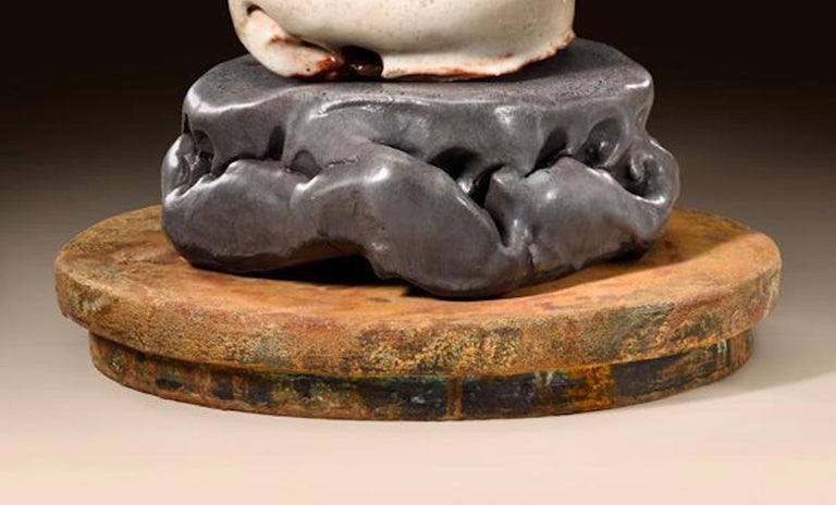 Glazed Richard Hirsch Ceramic Scholar Rock Cup Sculpture #16, 2016 For Sale