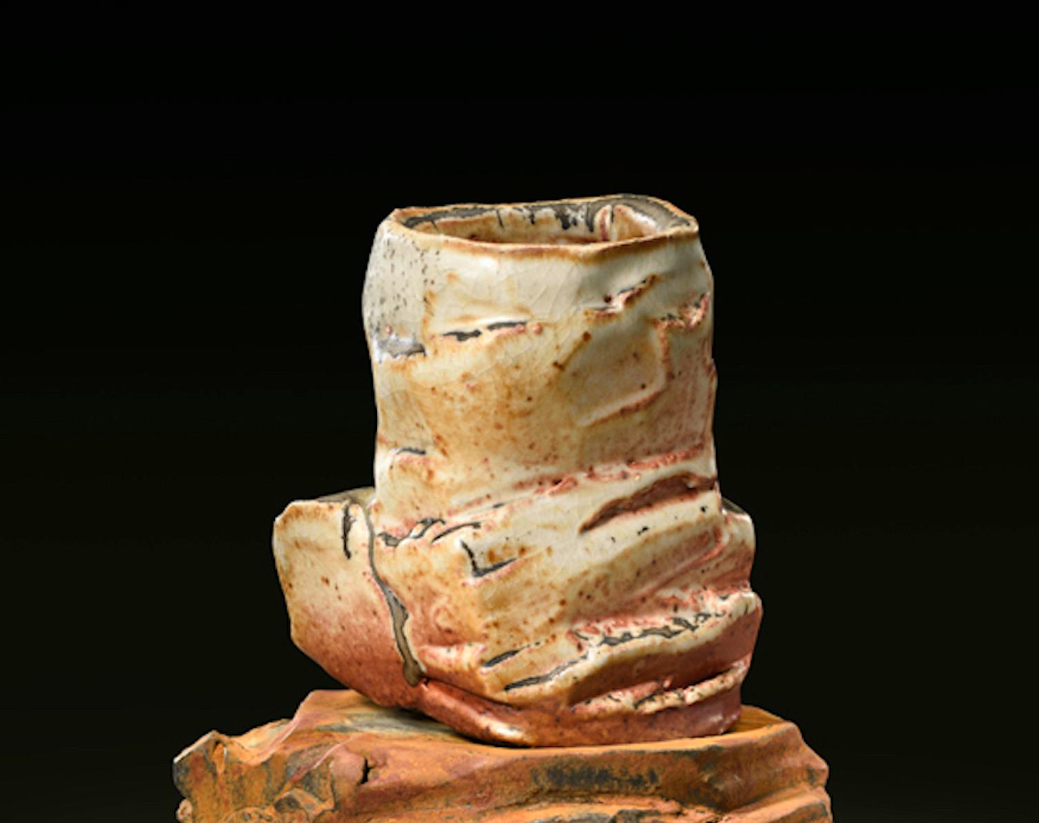 American Richard Hirsch Ceramic Scholar Rock Cup Sculpture #19, 2016 For Sale