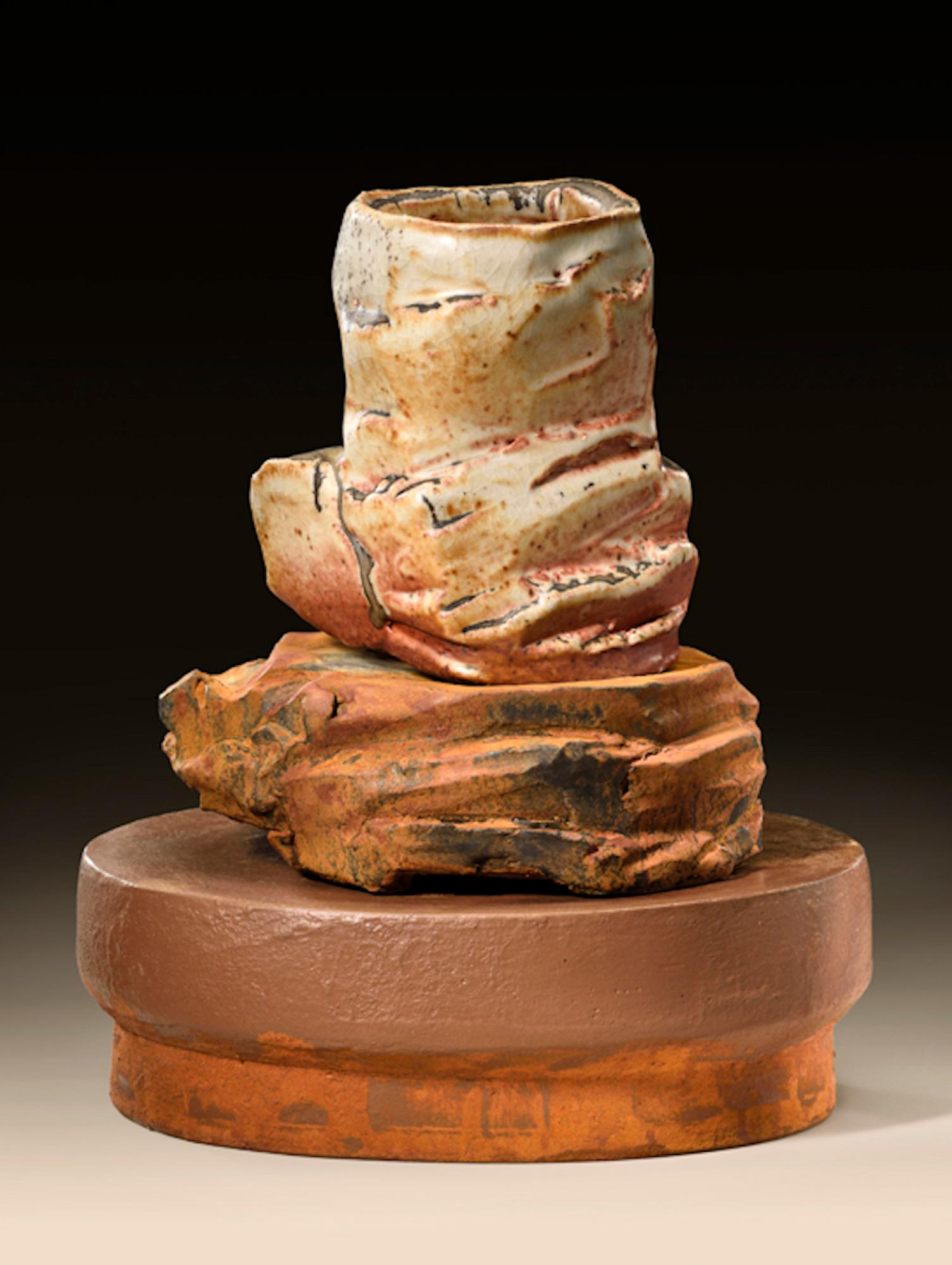 Contemporary Richard Hirsch Ceramic Scholar Rock Cup Sculpture #19, 2016 For Sale