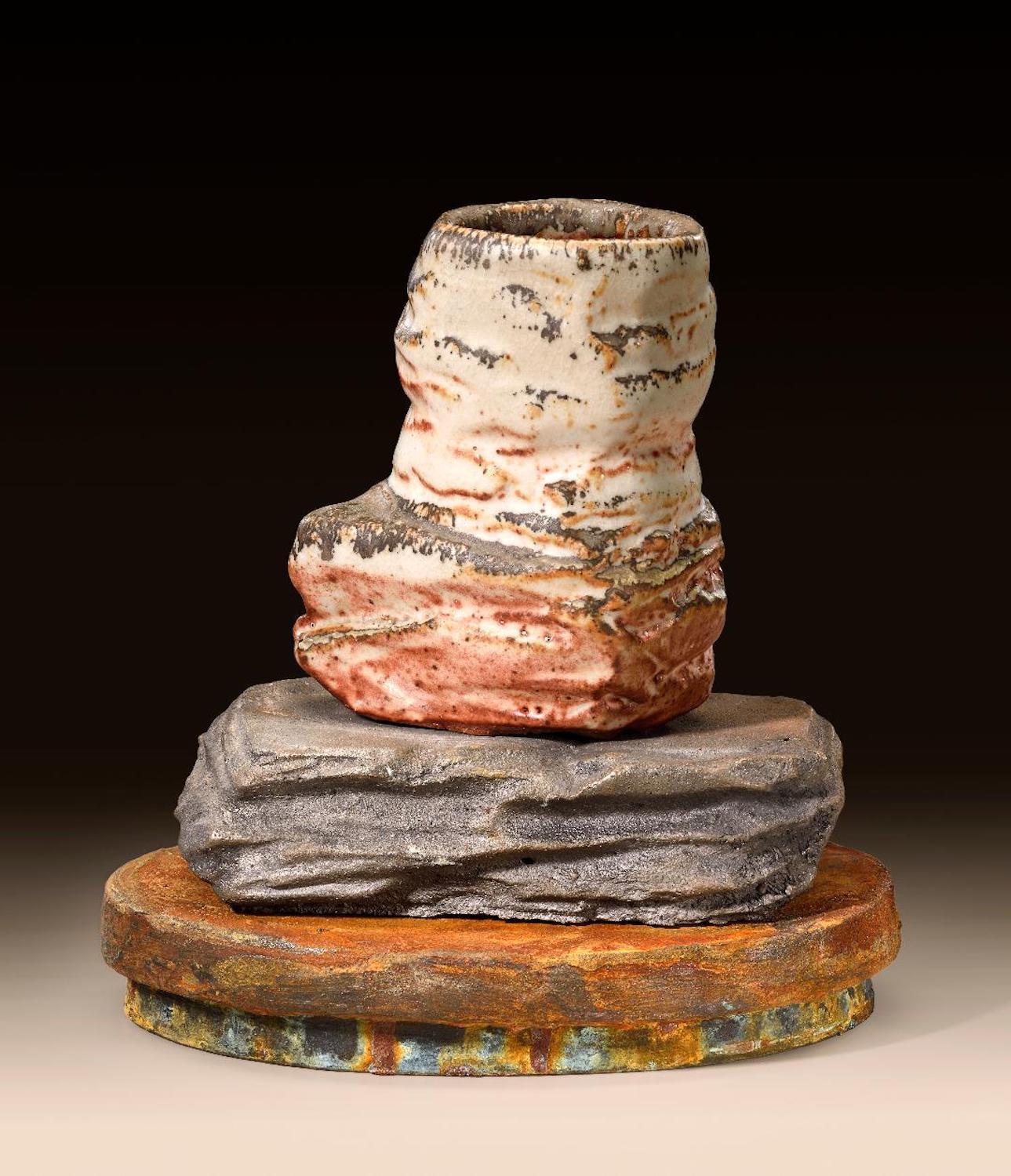 Modern Richard Hirsch Ceramic Scholar Rock Cup Sculpture #20, 2014 For Sale