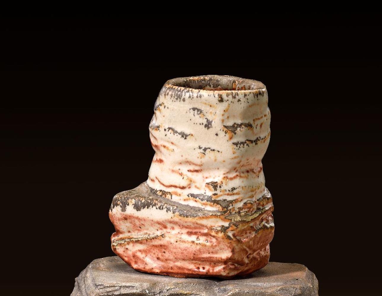 American Richard Hirsch Ceramic Scholar Rock Cup Sculpture #20, 2014 For Sale