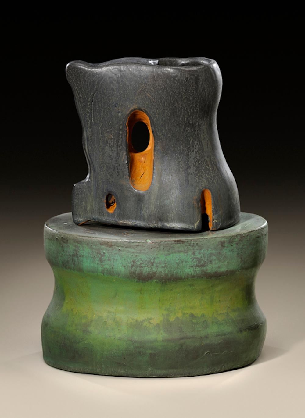 Richard Hirsch Ceramic Scholar Rock Cup Sculpture, 2011 In Excellent Condition For Sale In New York, NY