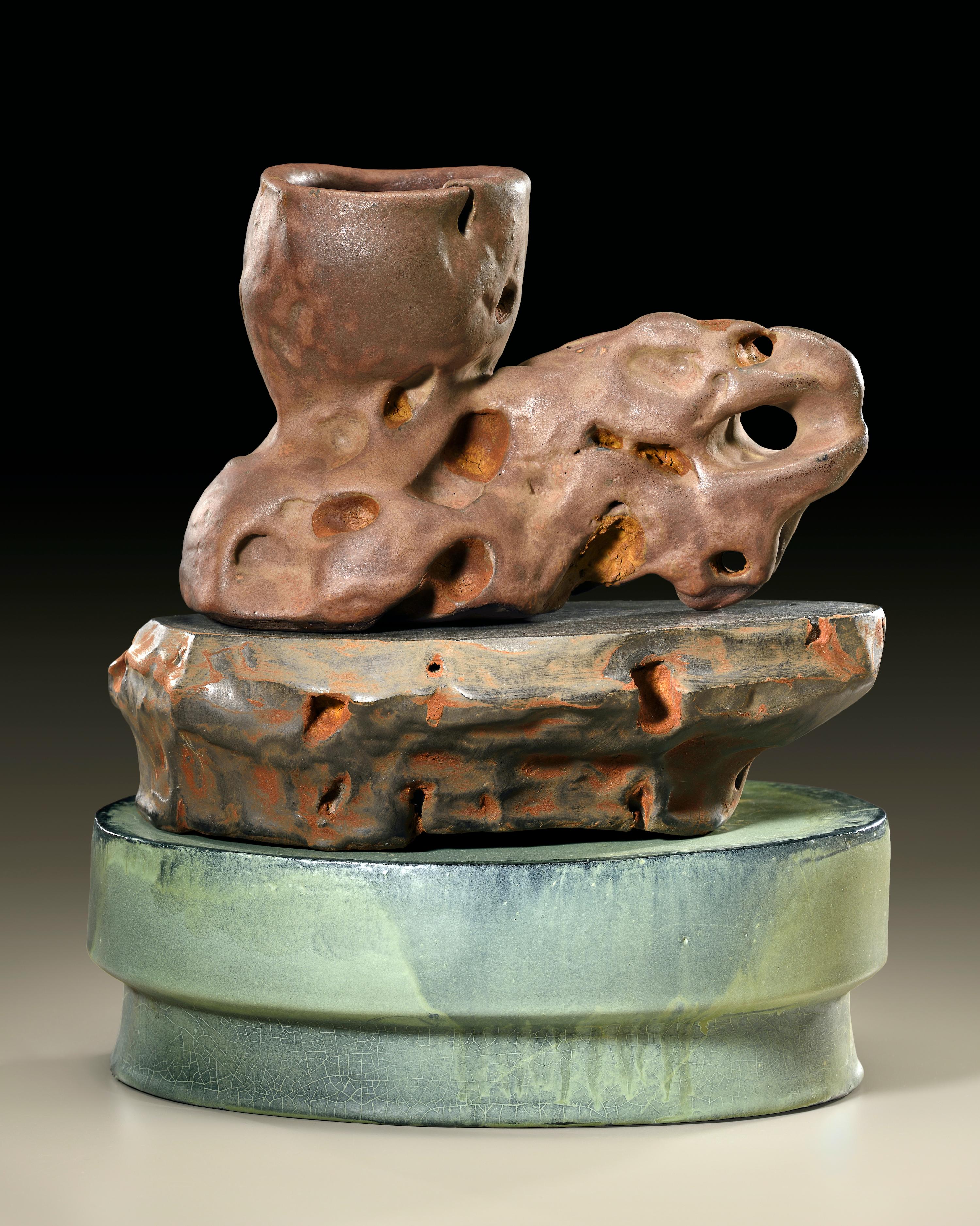 Modern Richard Hirsch Ceramic Scholar Rock Cup Sculpture, 2018 For Sale