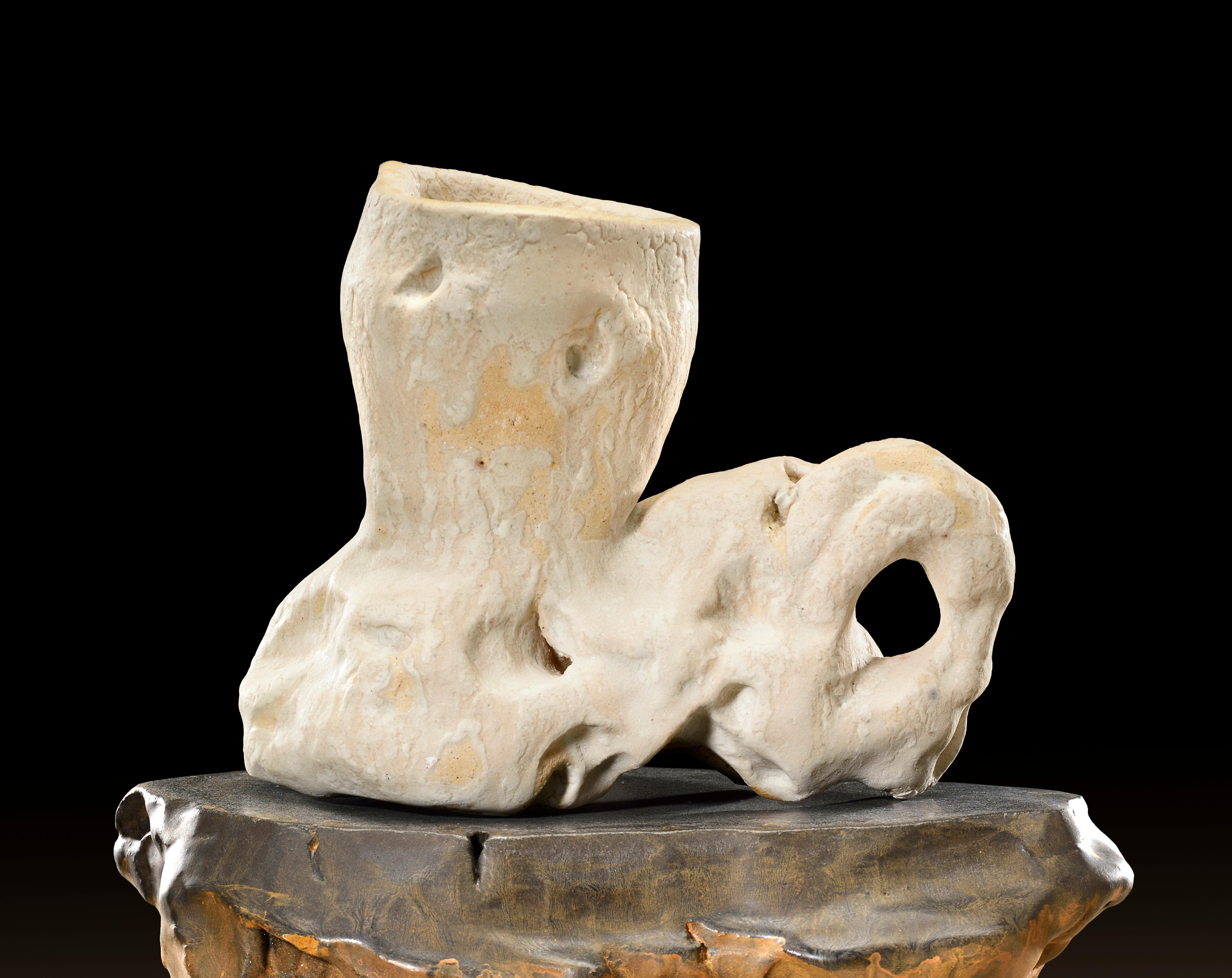 Modern Richard Hirsch Ceramic Scholar Rock Cup Sculpture #32, 2017 - 2018 For Sale