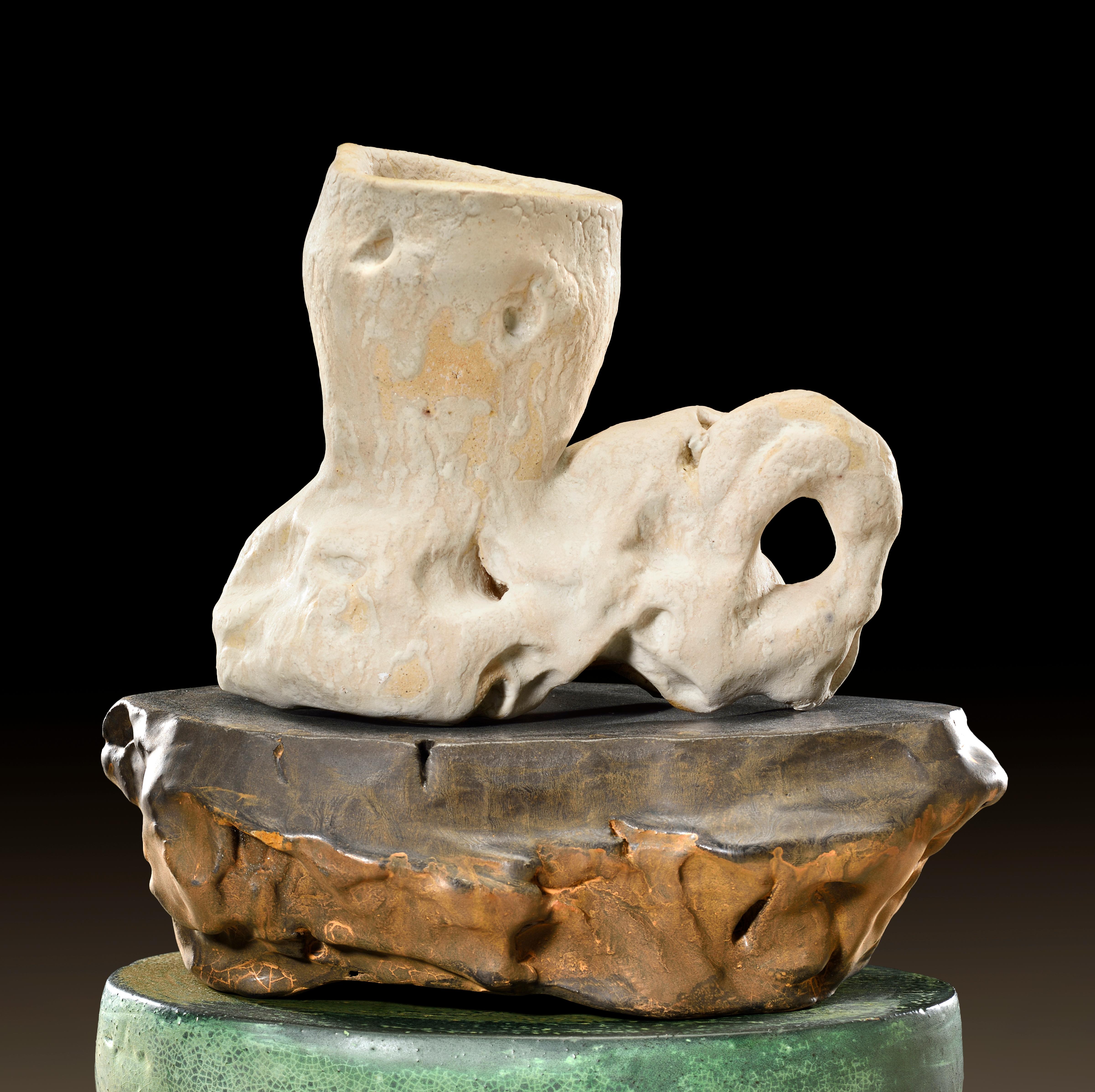American Richard Hirsch Ceramic Scholar Rock Cup Sculpture #32, 2017 - 2018 For Sale