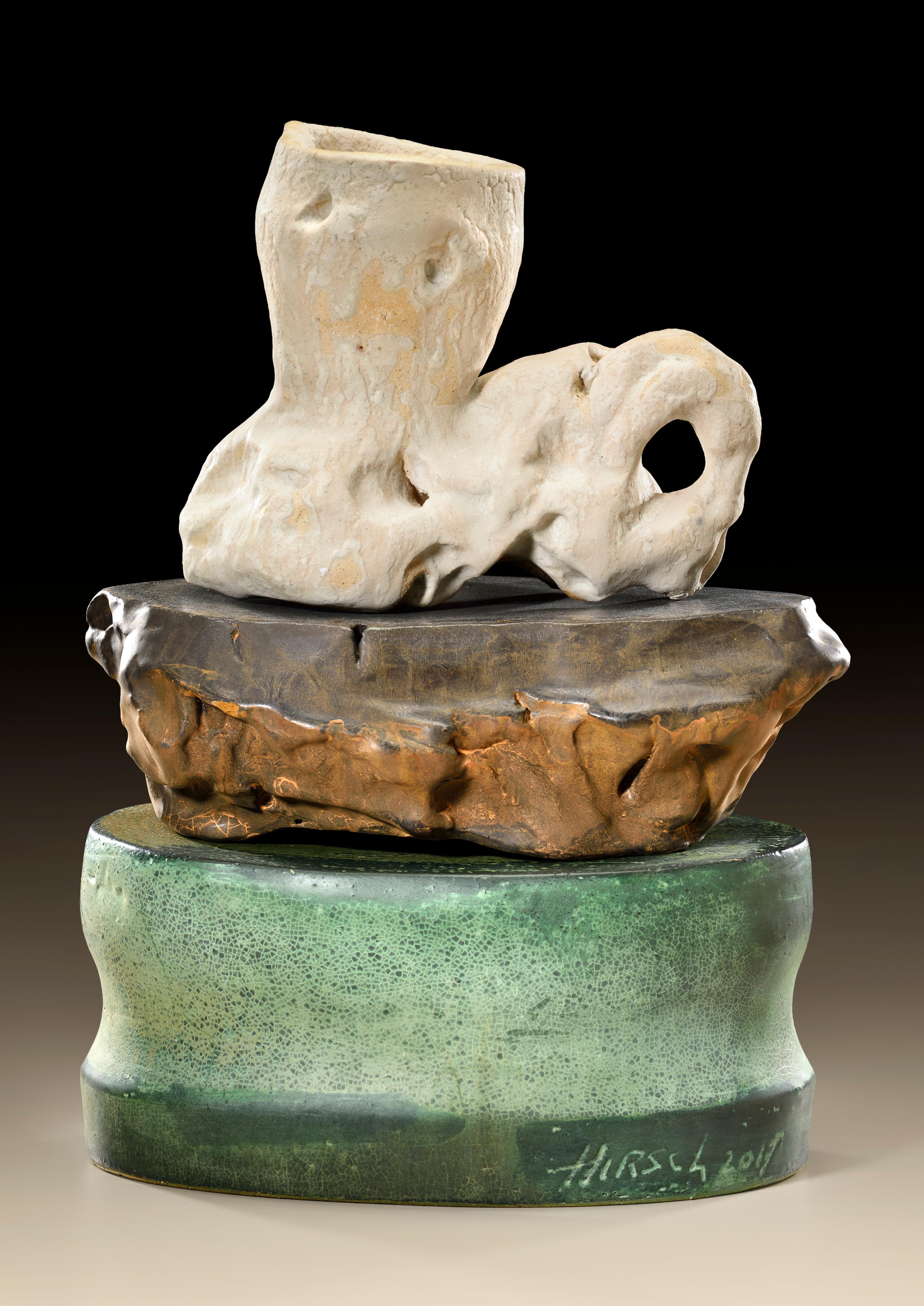 Richard Hirsch Ceramic Scholar Rock Cup Sculpture #32, 2017 - 2018 In Excellent Condition For Sale In New York, NY