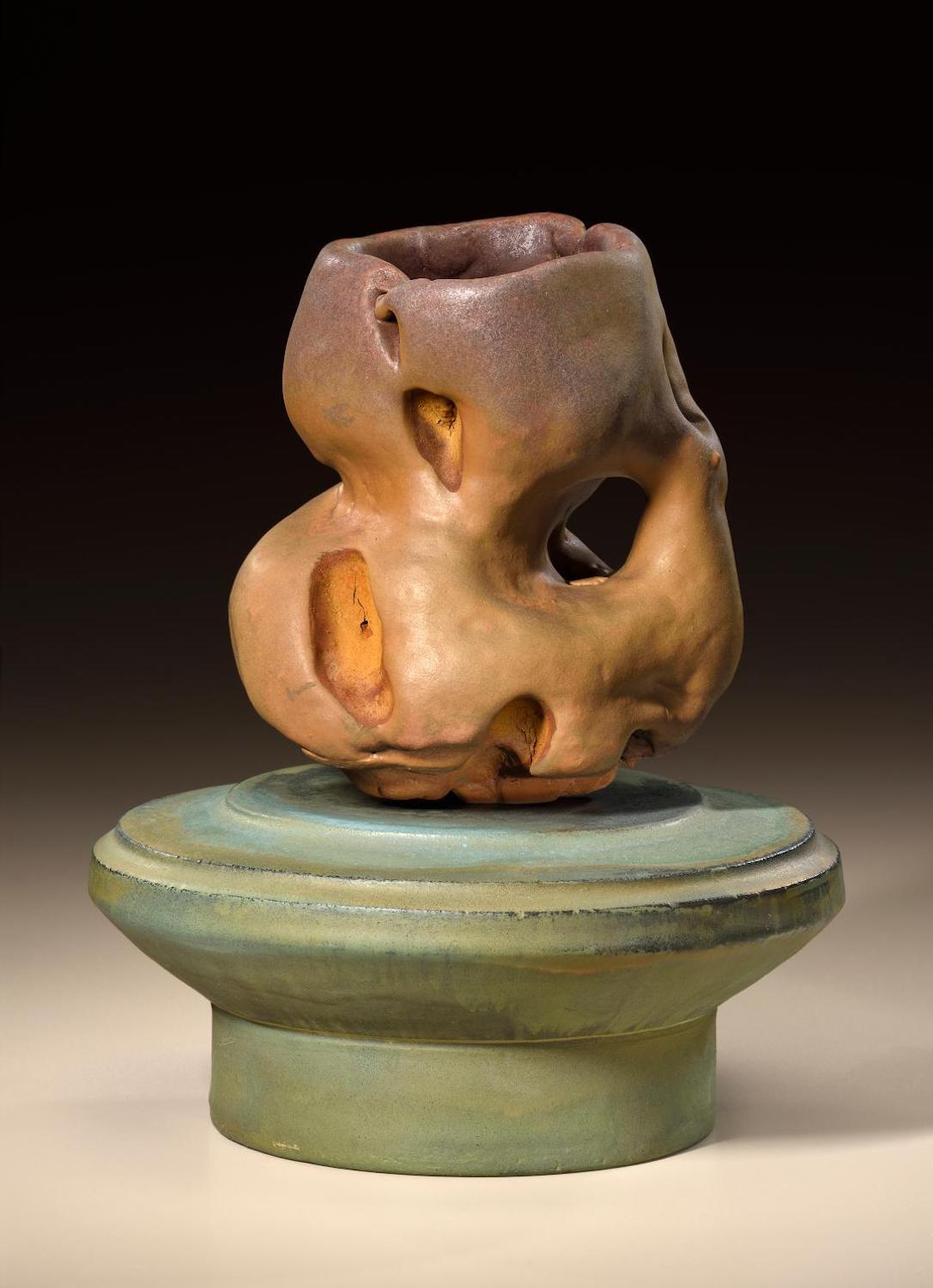 Glazed Richard Hirsch Ceramic Scholar Rock Cup Sculpture #43, 2017 For Sale