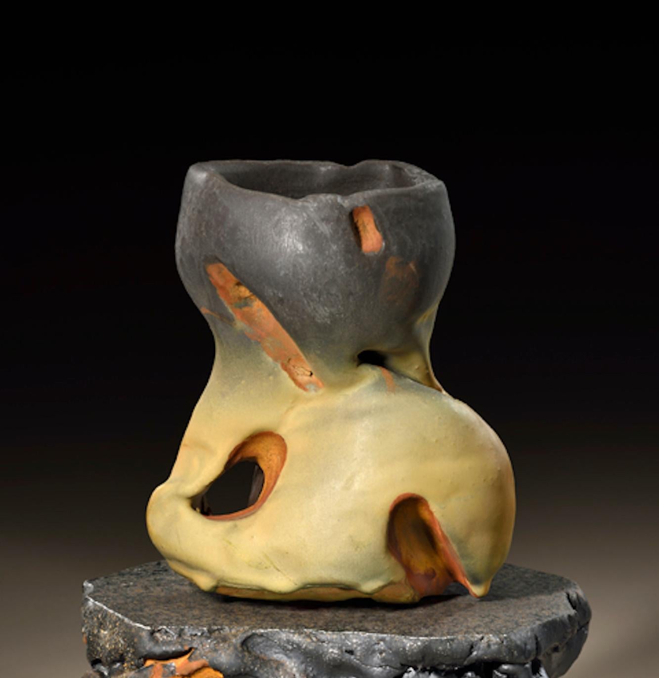 American Richard Hirsch Ceramic Scholar Rock Cup Sculpture #46, 2018 For Sale