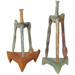 Keramisches Gefäß und Ständer, Kollektion Tripod Vessels, von Richard Hirsch, 1987 - 1994