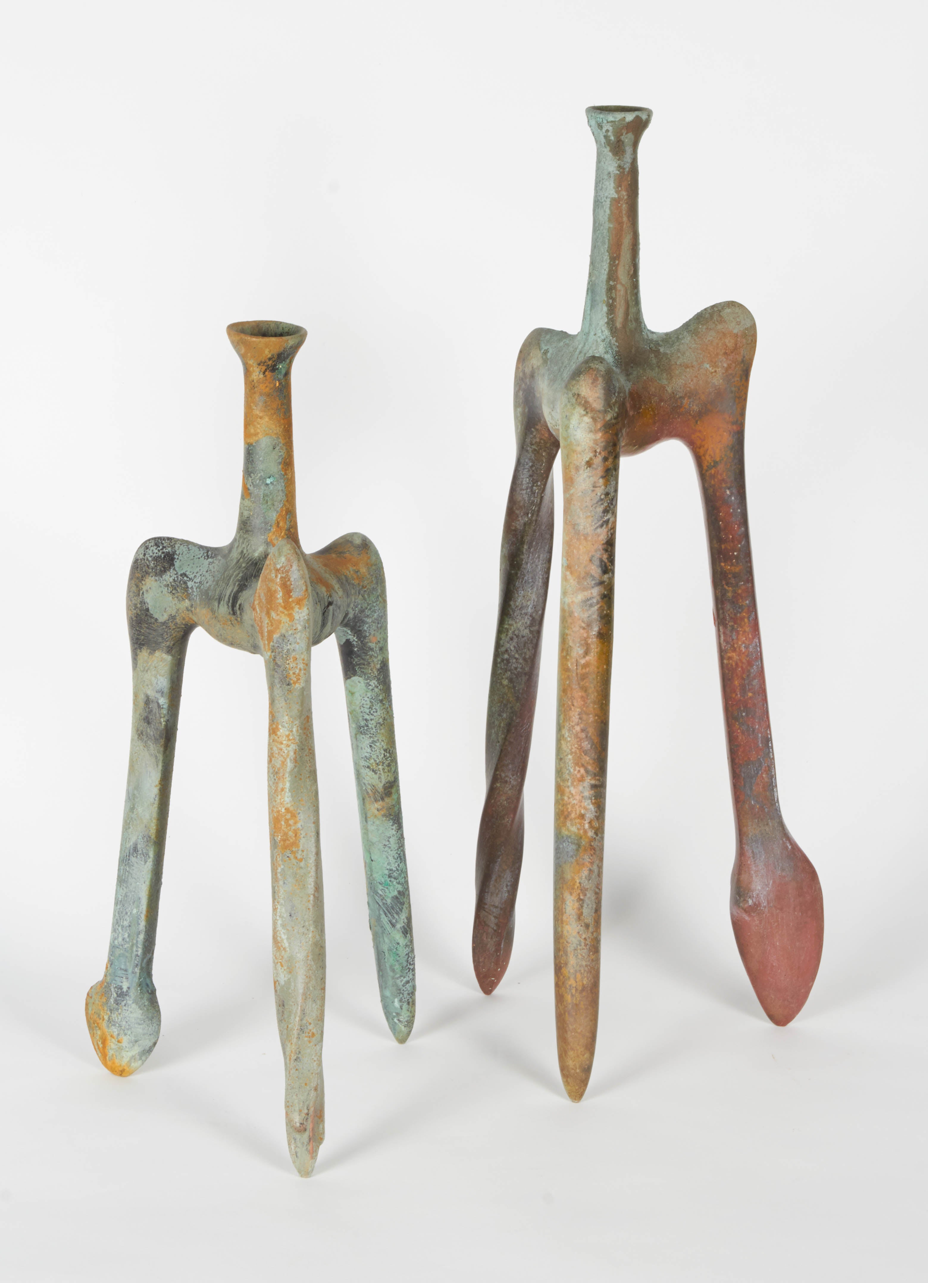 Modern Richard Hirsch Ceramic Vessel and Stand, Tripod Vessels Collection, 1987 - 1994 For Sale