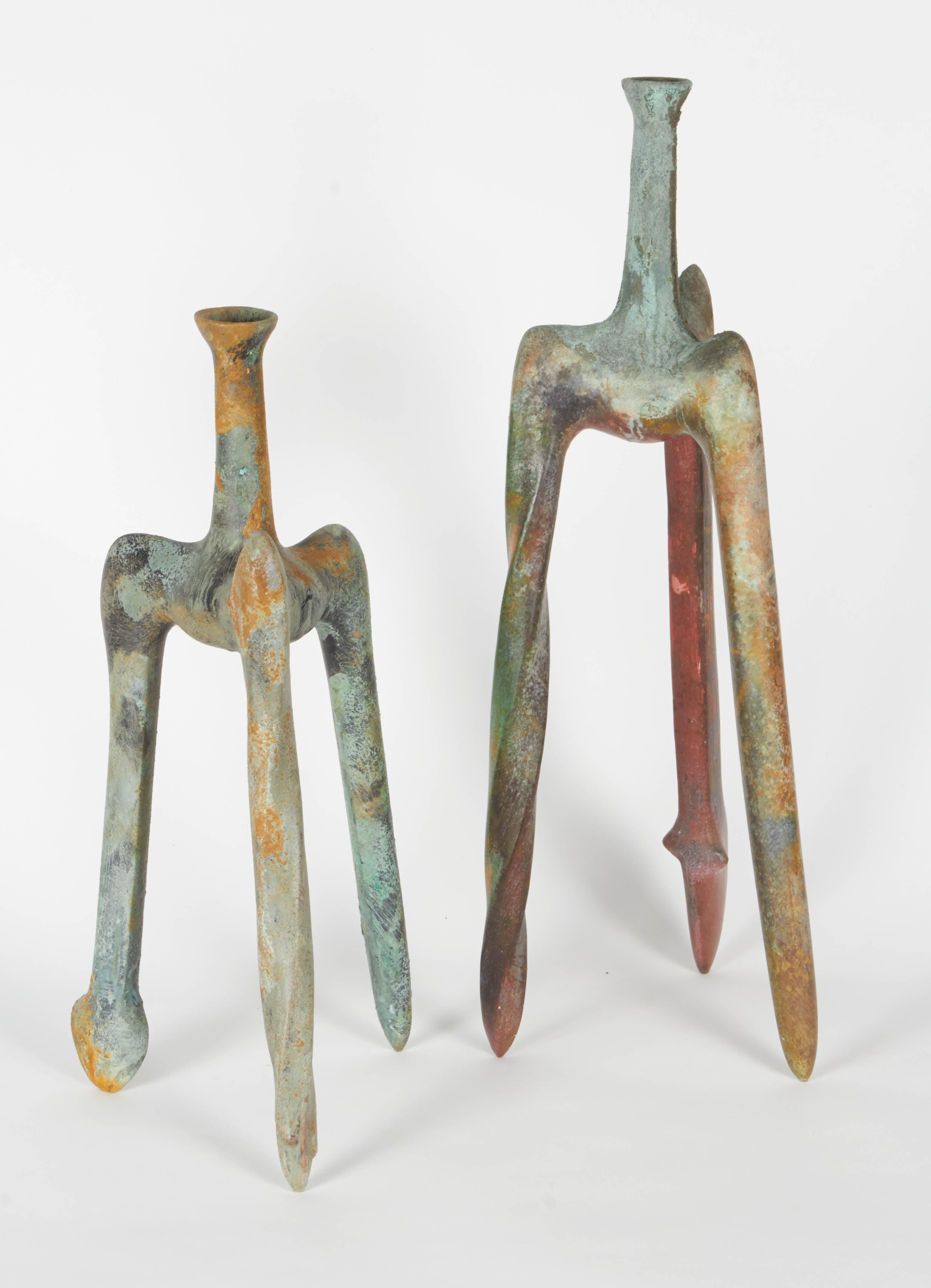 American Richard Hirsch Ceramic Vessel and Stand, Tripod Vessels Collection, 1987 - 1994 For Sale