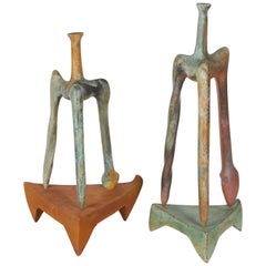 Vintage Richard Hirsch Ceramic Vessel and Stand, Tripod Vessels Collection, 1987 - 1994