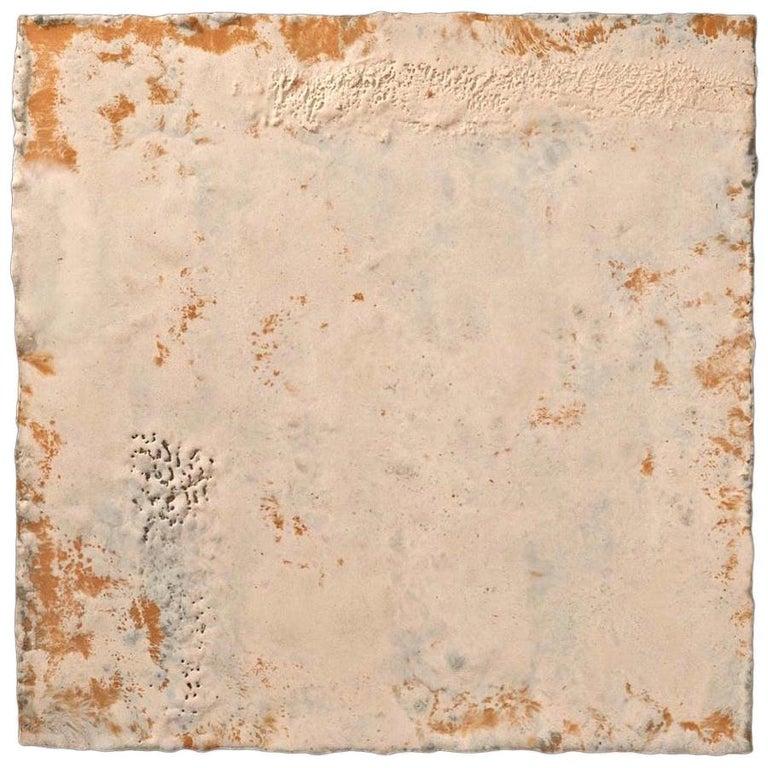 Contemporary American ceramic artist Richard Hirsch's encaustic Painting of Nothing #19 is made of ceramic raw materials, dry pigment and wax. This piece is part of his ongoing Painting of Nothing Series. Hirsch applies the waxy mix with a brush