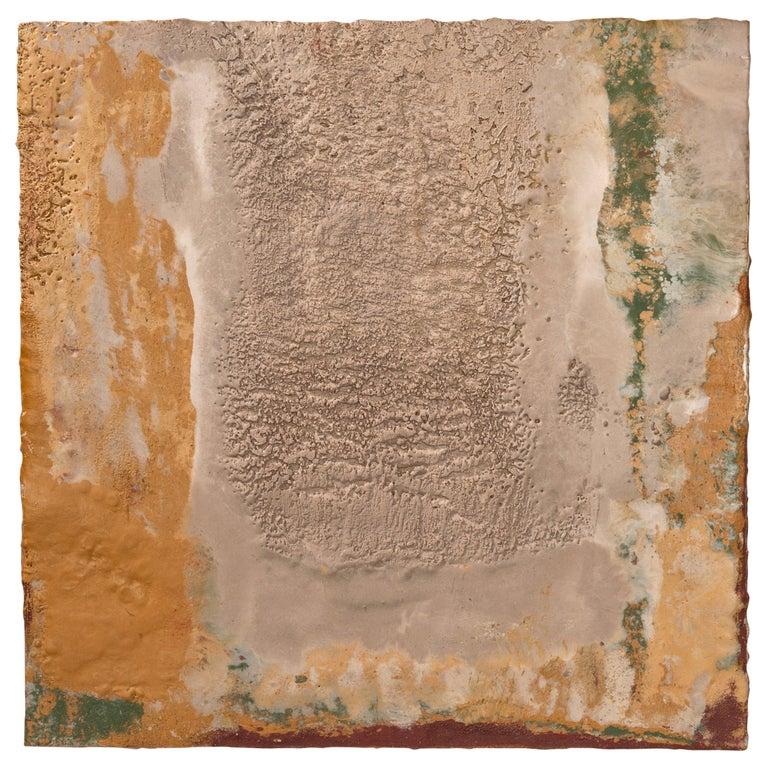 Contemporary American ceramic artist Richard Hirsch's encaustic Painting of Nothing #25 is made of ceramic raw materials, dry pigment and wax. This piece is part of his ongoing Painting of Nothing Series. Hirsch applies the waxy mix with a brush
