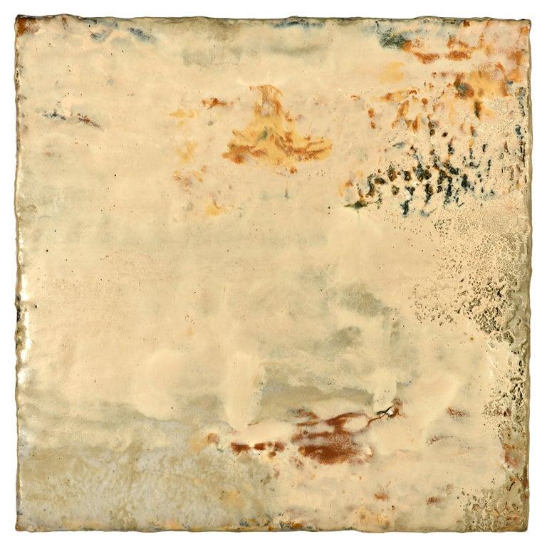 Contemporary American ceramic artist Richard Hirsch's encaustic Painting of Nothing #28 is made of ceramic raw materials, dry pigment and wax. This piece is part of his ongoing Painting of Nothing Series. Hirsch applies the waxy mix with a brush