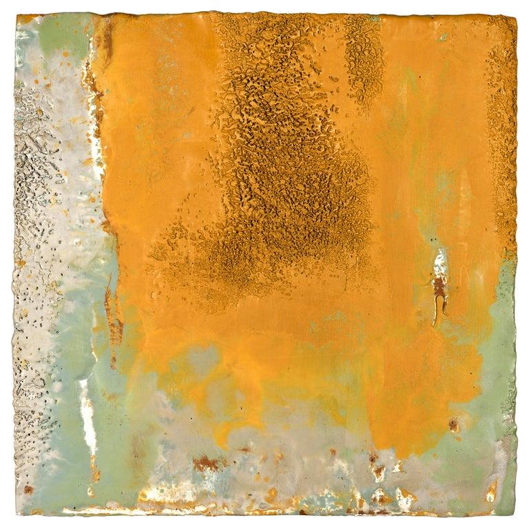 Contemporary American ceramic artist Richard Hirsch's encaustic Painting of Nothing #28 is made of ceramic raw materials, dry pigment and wax. This piece is part of his ongoing Painting of Nothing Series. Hirsch applies the waxy mix with a brush